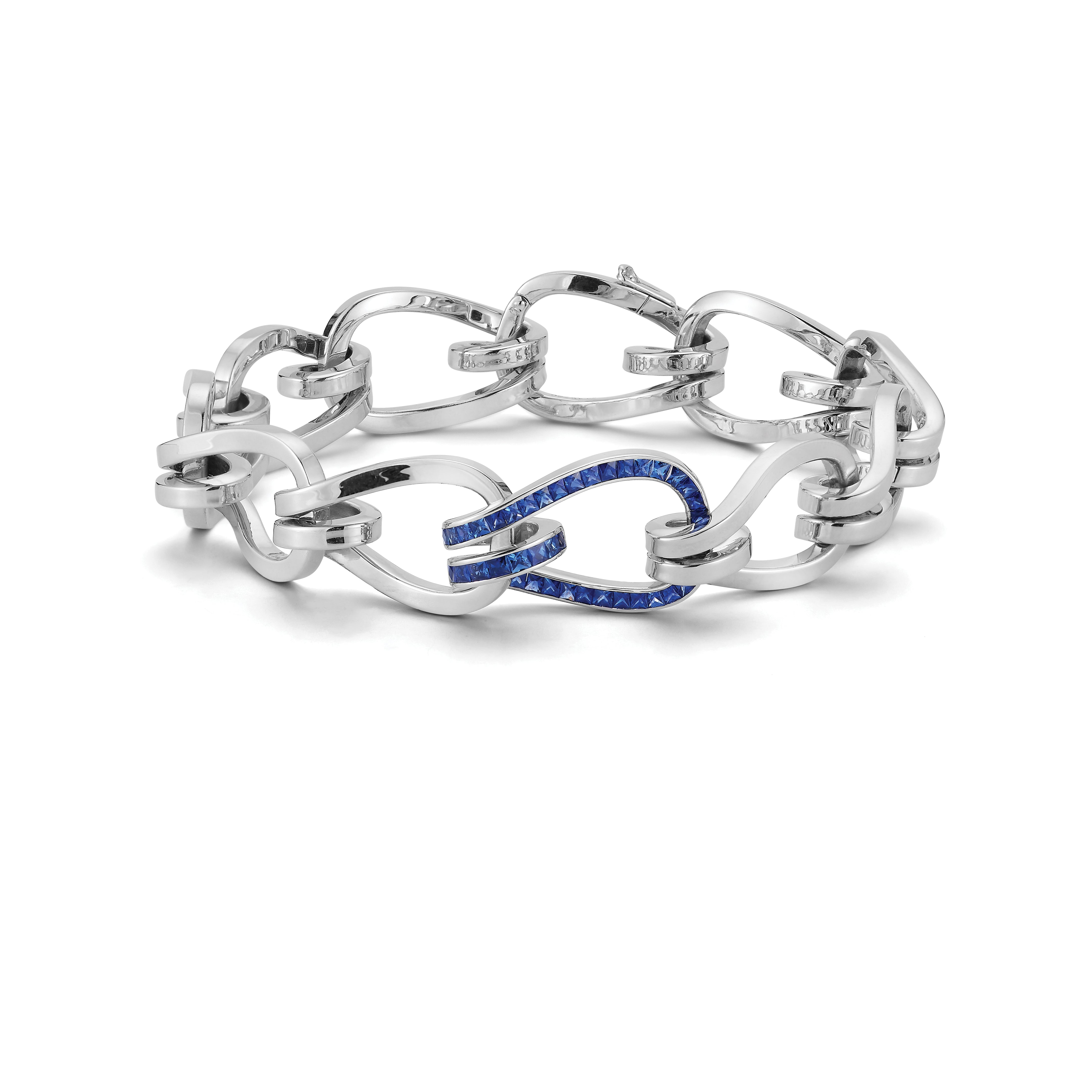 Large Daytona Link Bracelet with Sapphires