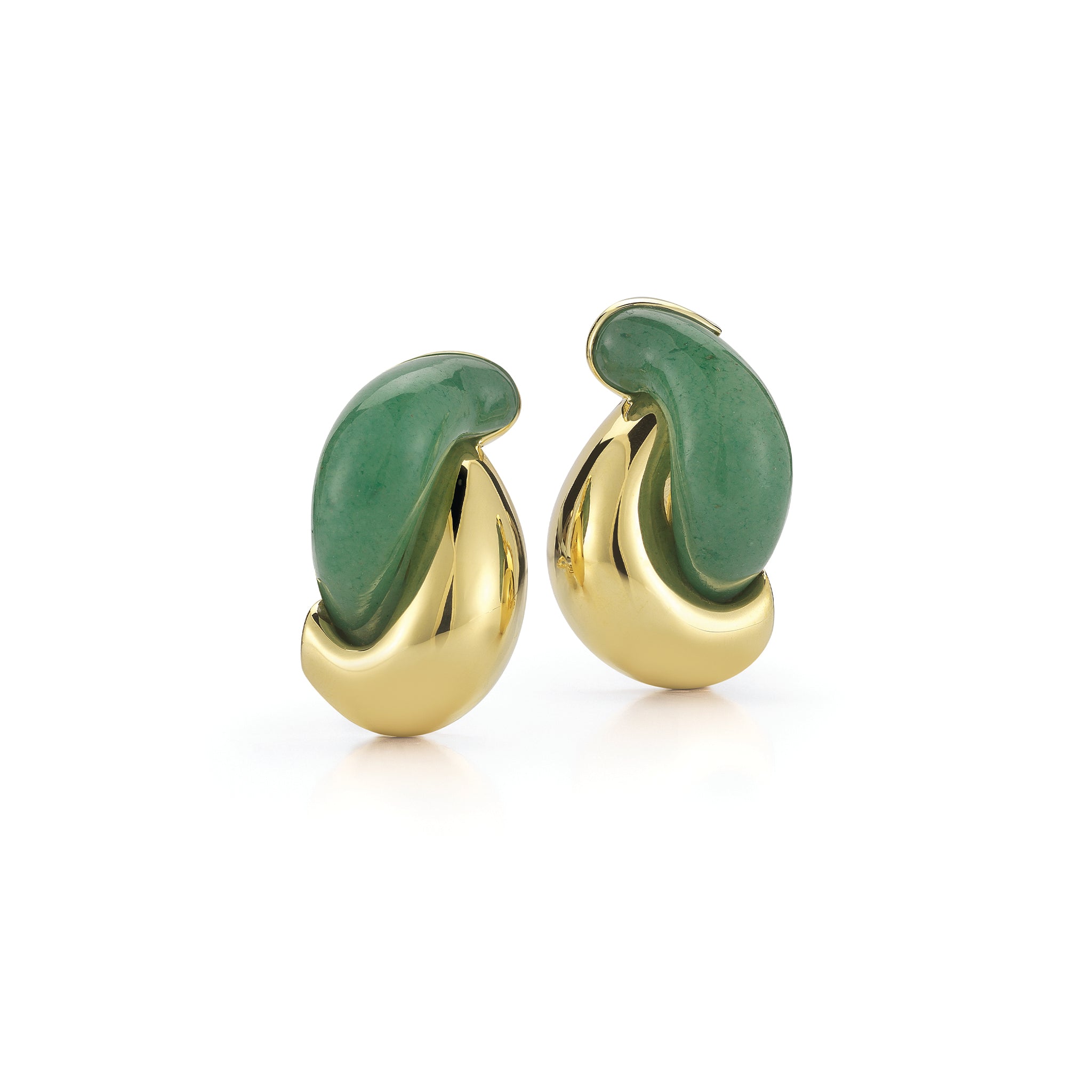 Half Link Earrings in Aventurine