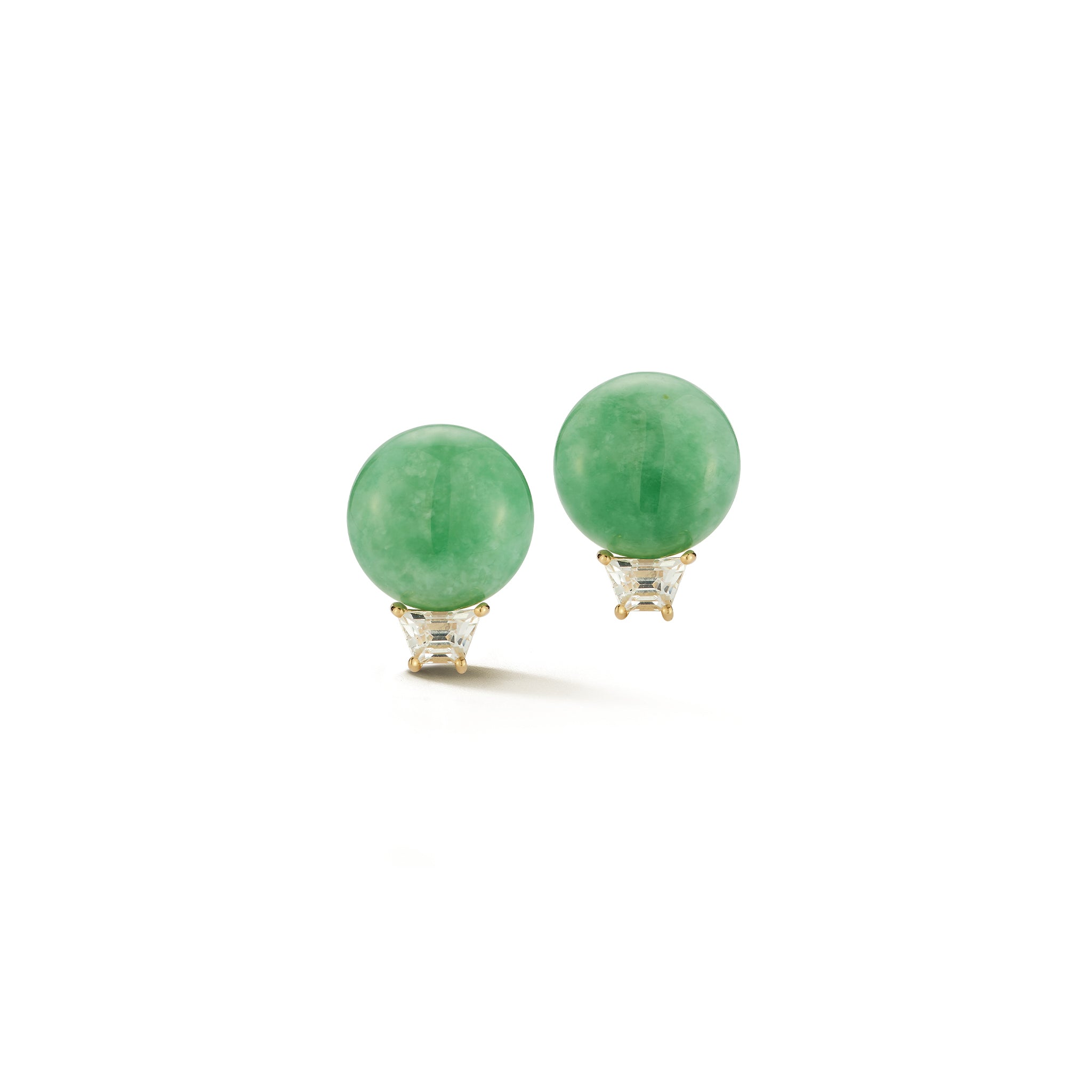 Button Earrings in Jade