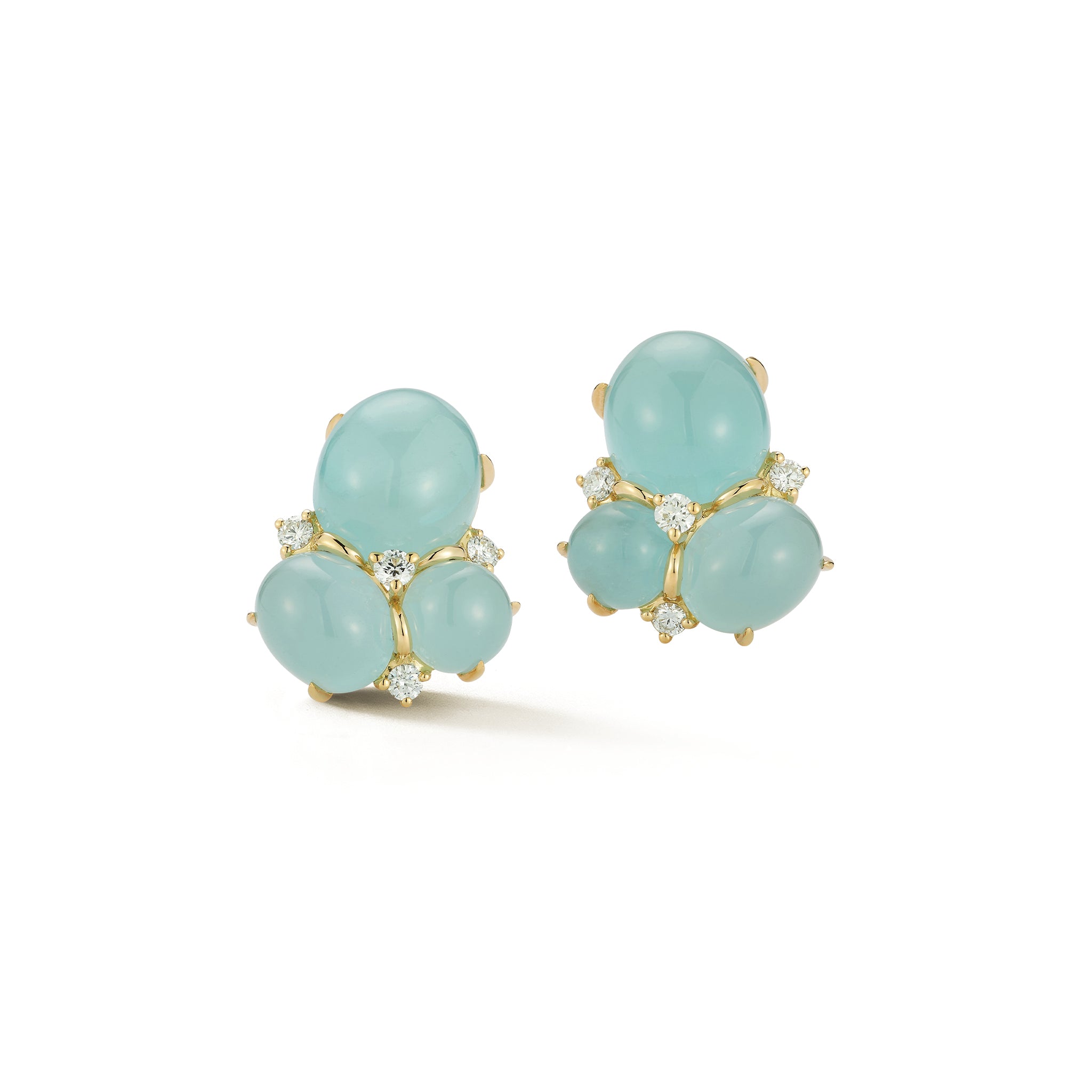 Three Cab Earrings in Aquamarine