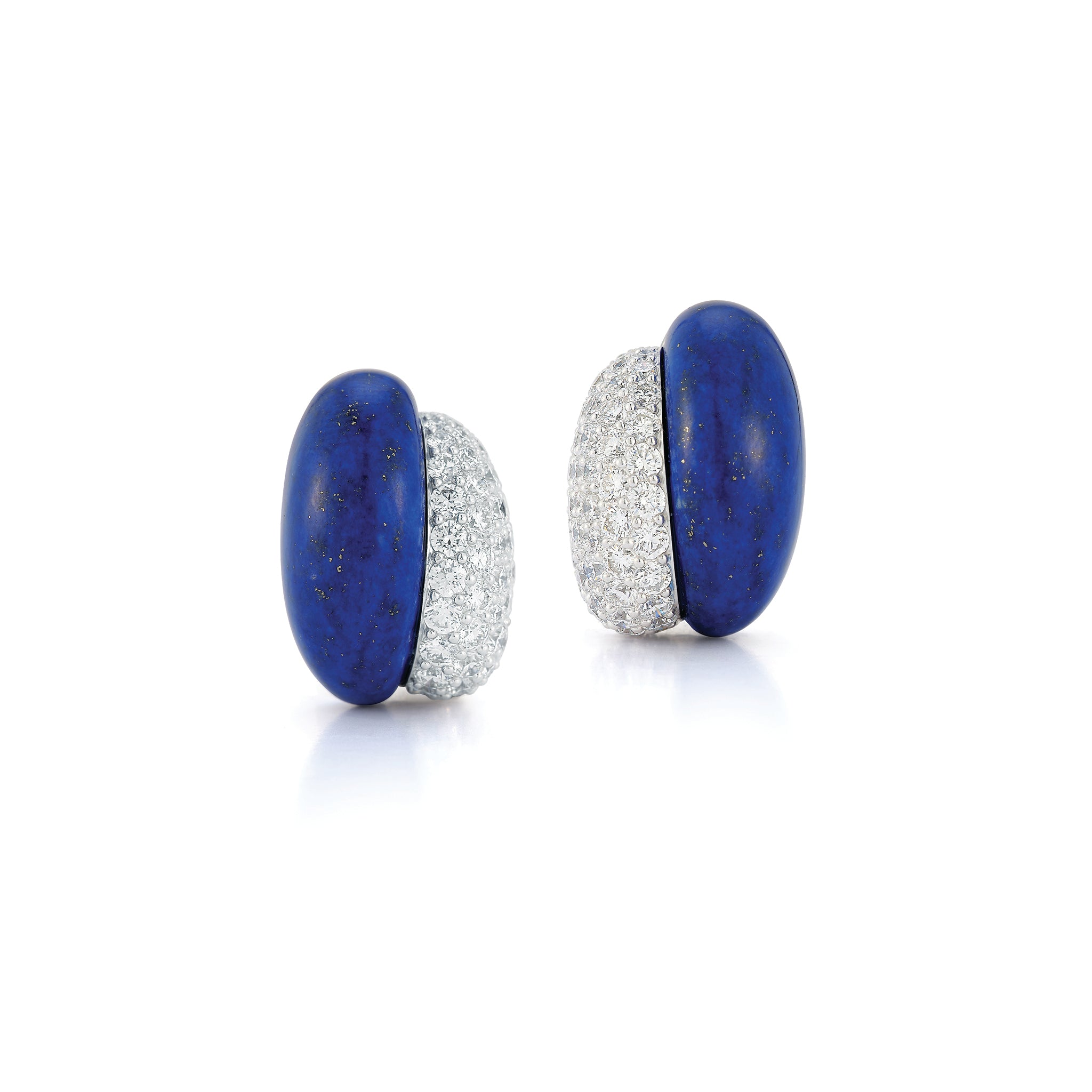 Silhouette Earrings in Lapis & Diamond