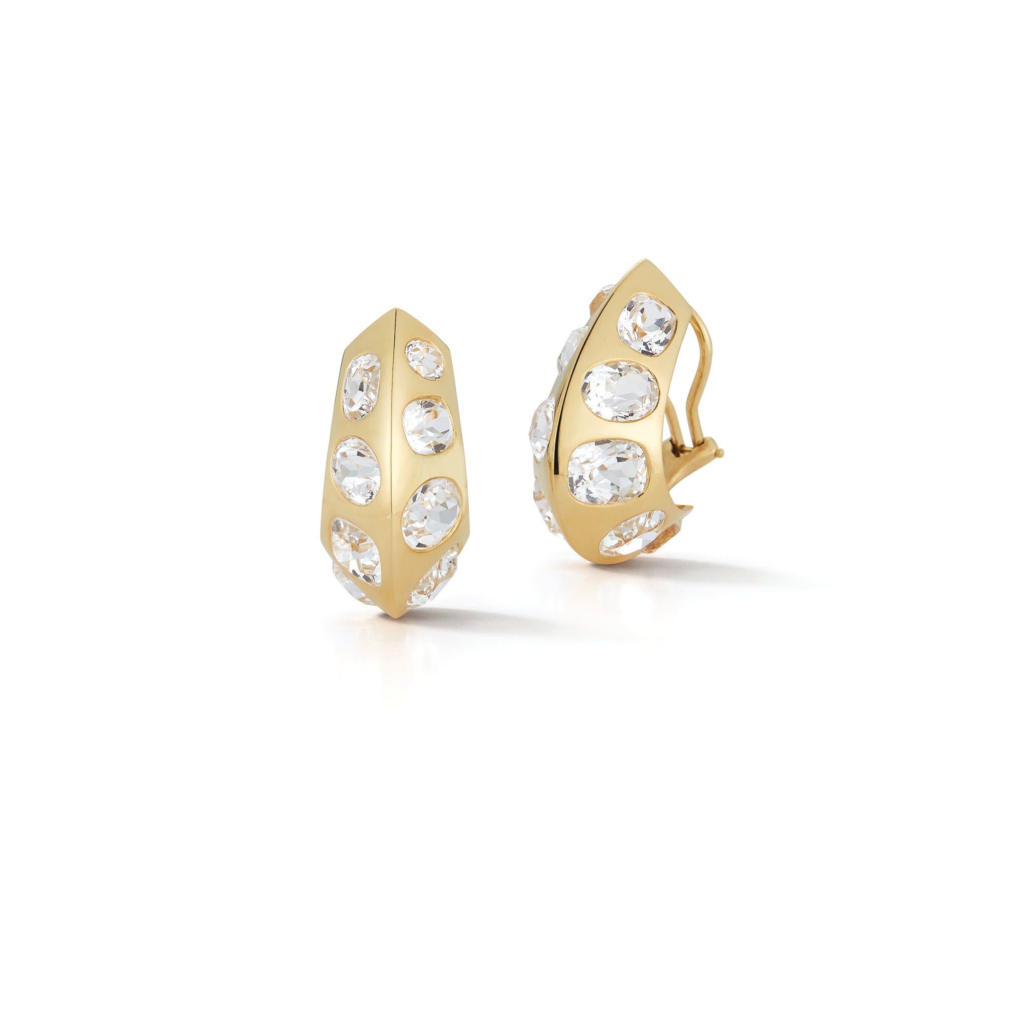 Antibes Earrings in Crystal and Yellow Gold