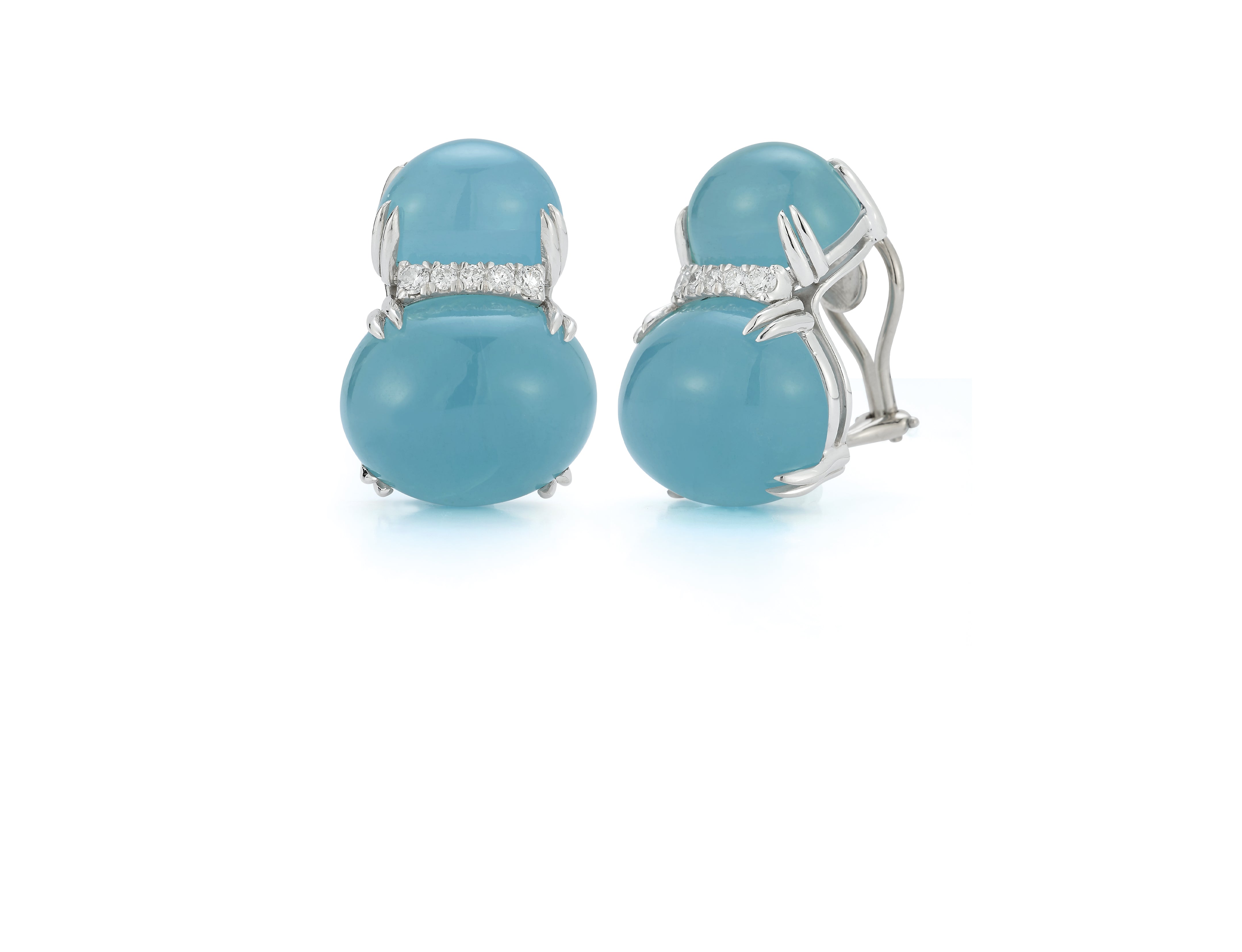 Double Cab Earrings in Aquamarine