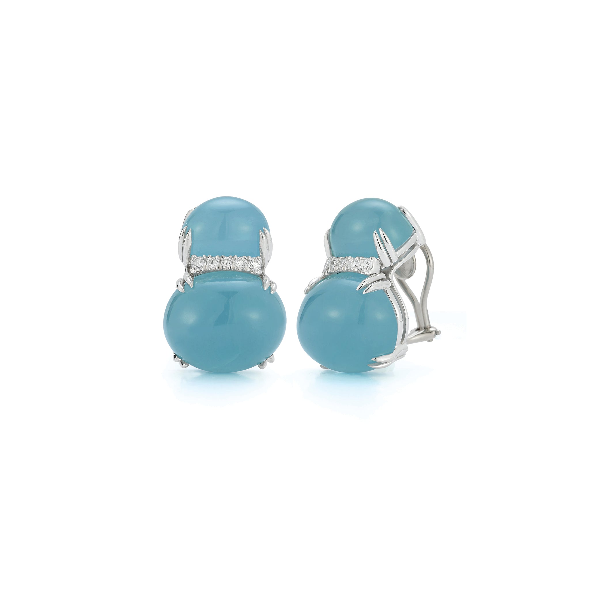 Double Cab Earrings in Aquamarine