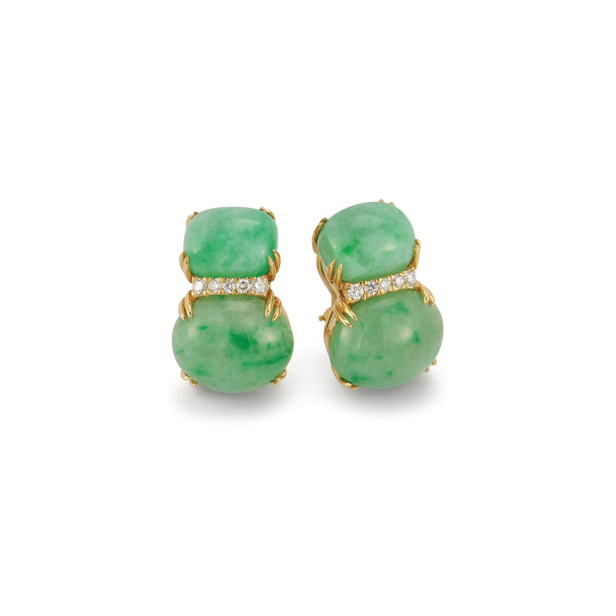 Double Cab Earrings in Jade