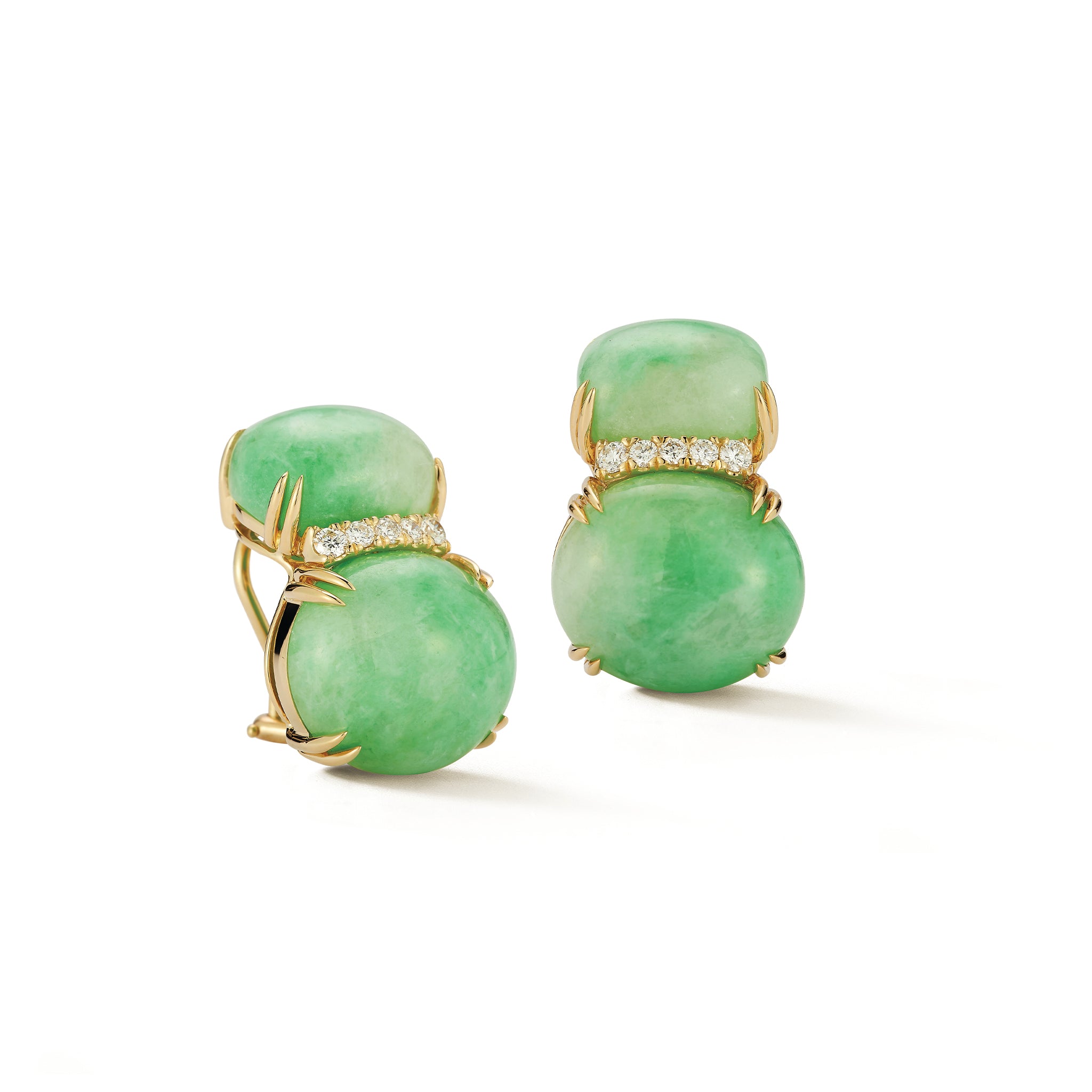 Double Cab Earrings in Jadeite