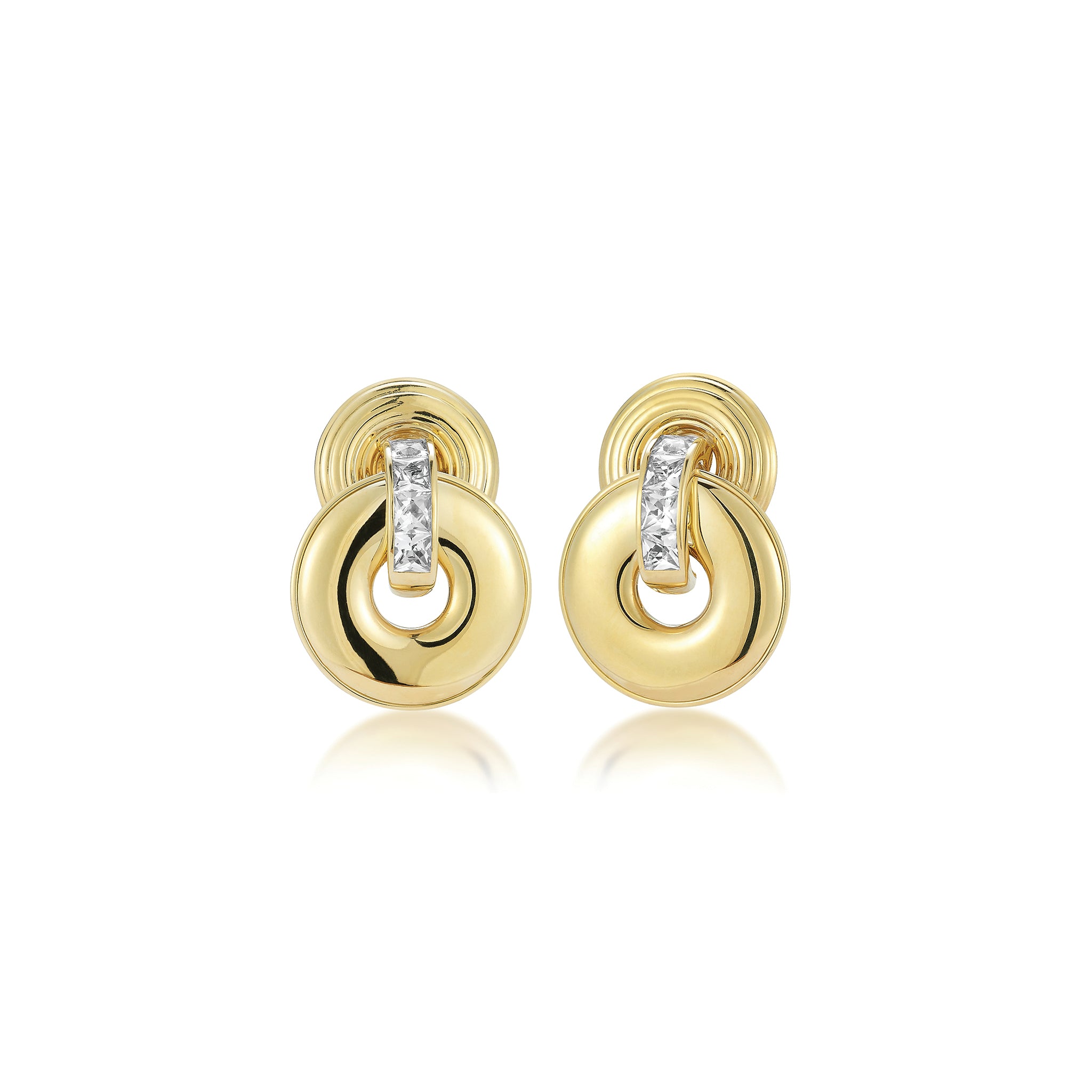 Double Giro Earrings in White Topaz