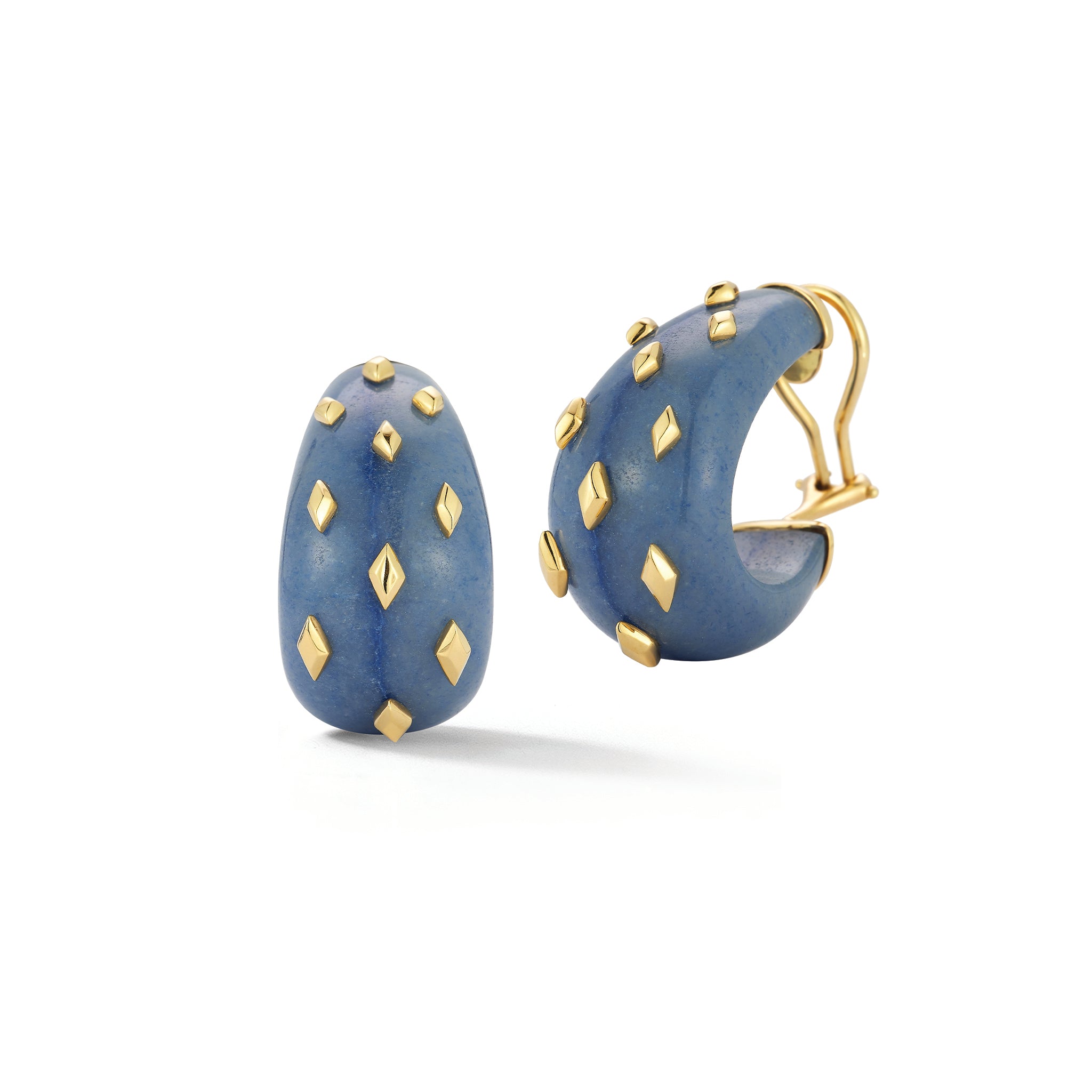 Melrose Hoop Earrings in Blue Aventurine