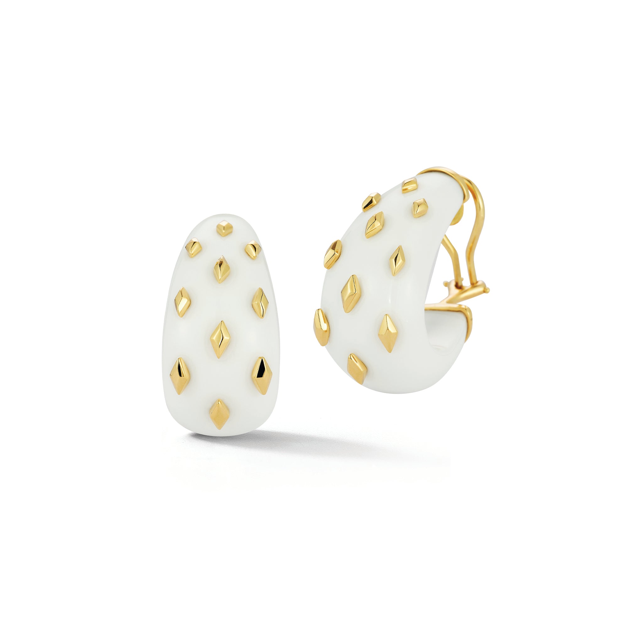 Melrose Hoop Earrings in White Ceramic
