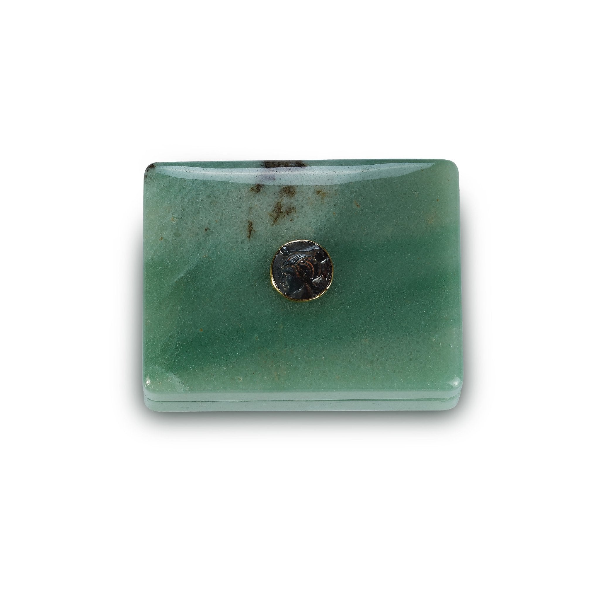 Small Green Aventurine Box with Hematite