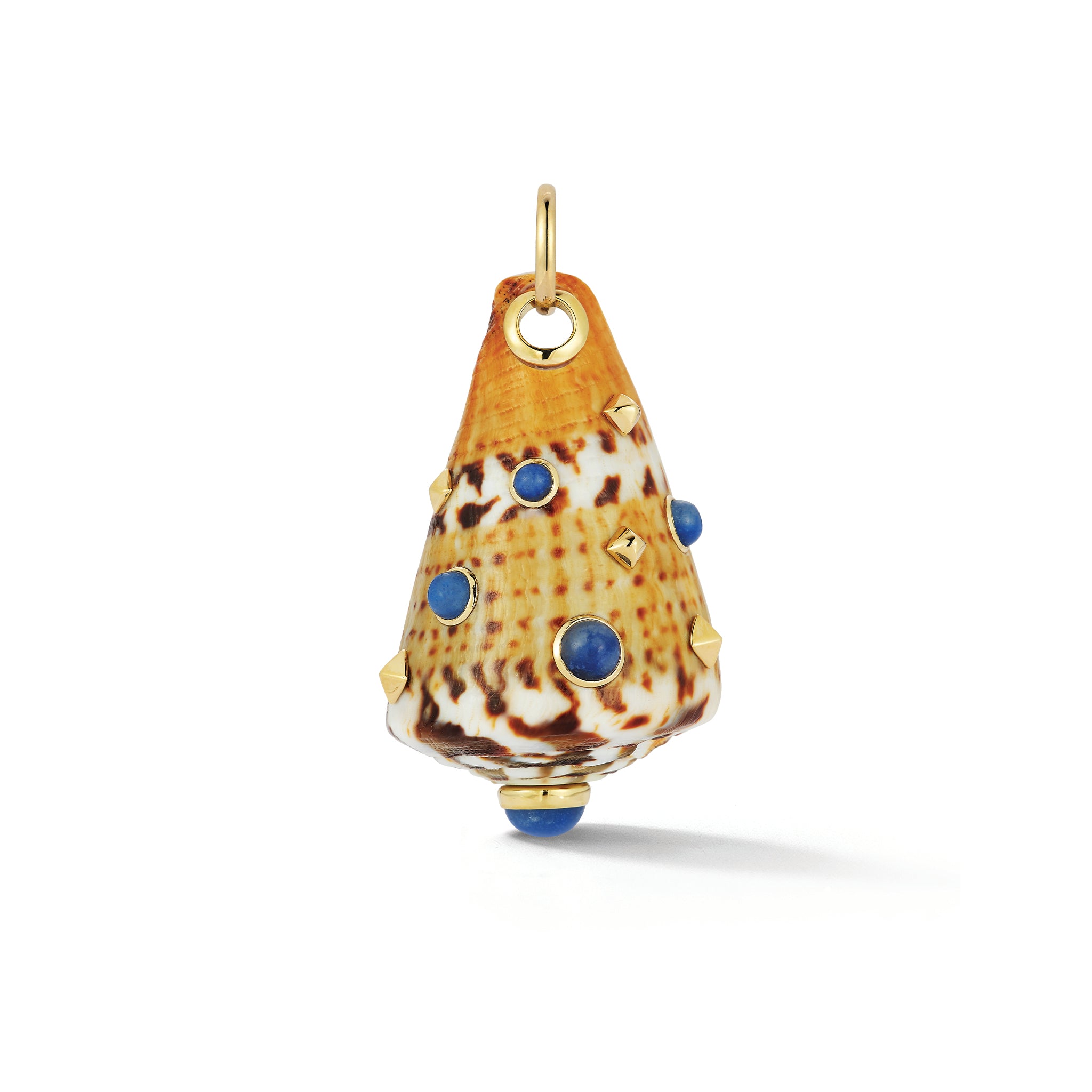 Cone Shell Pendant with Blue Aventurine