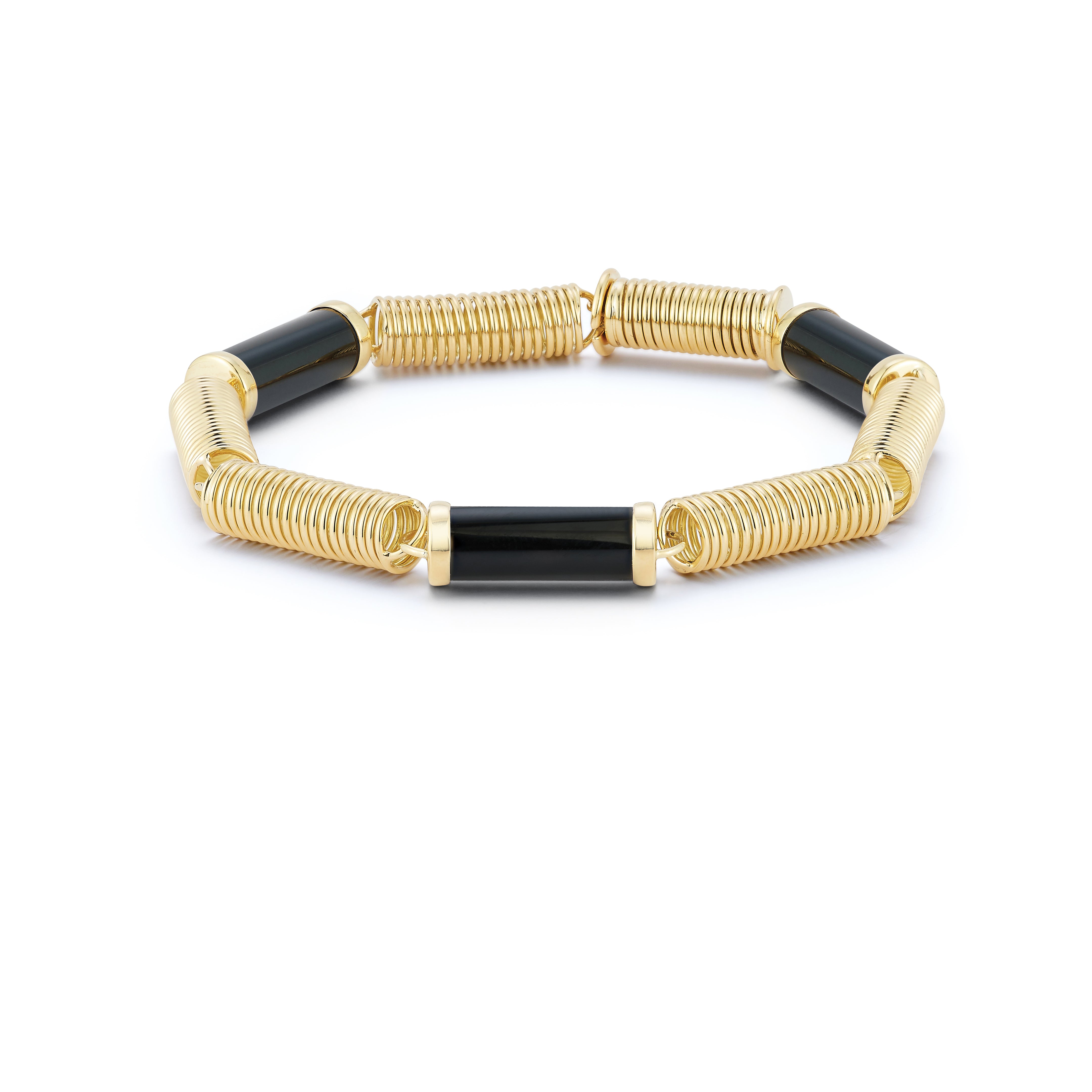 Large Black Onyx Verona Yellow Gold Bracelet