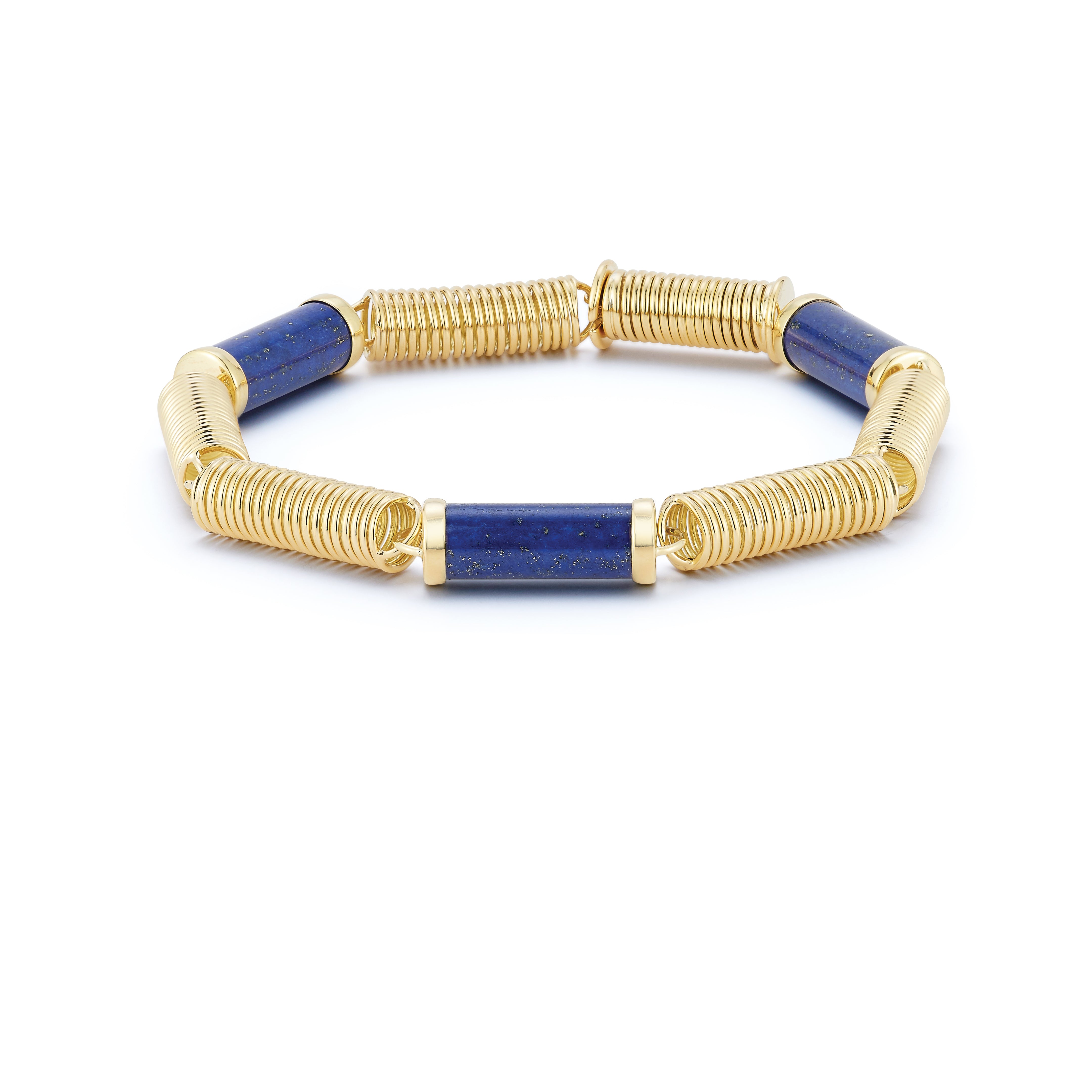 Large Lapis Verona Yellow Gold Bracelet