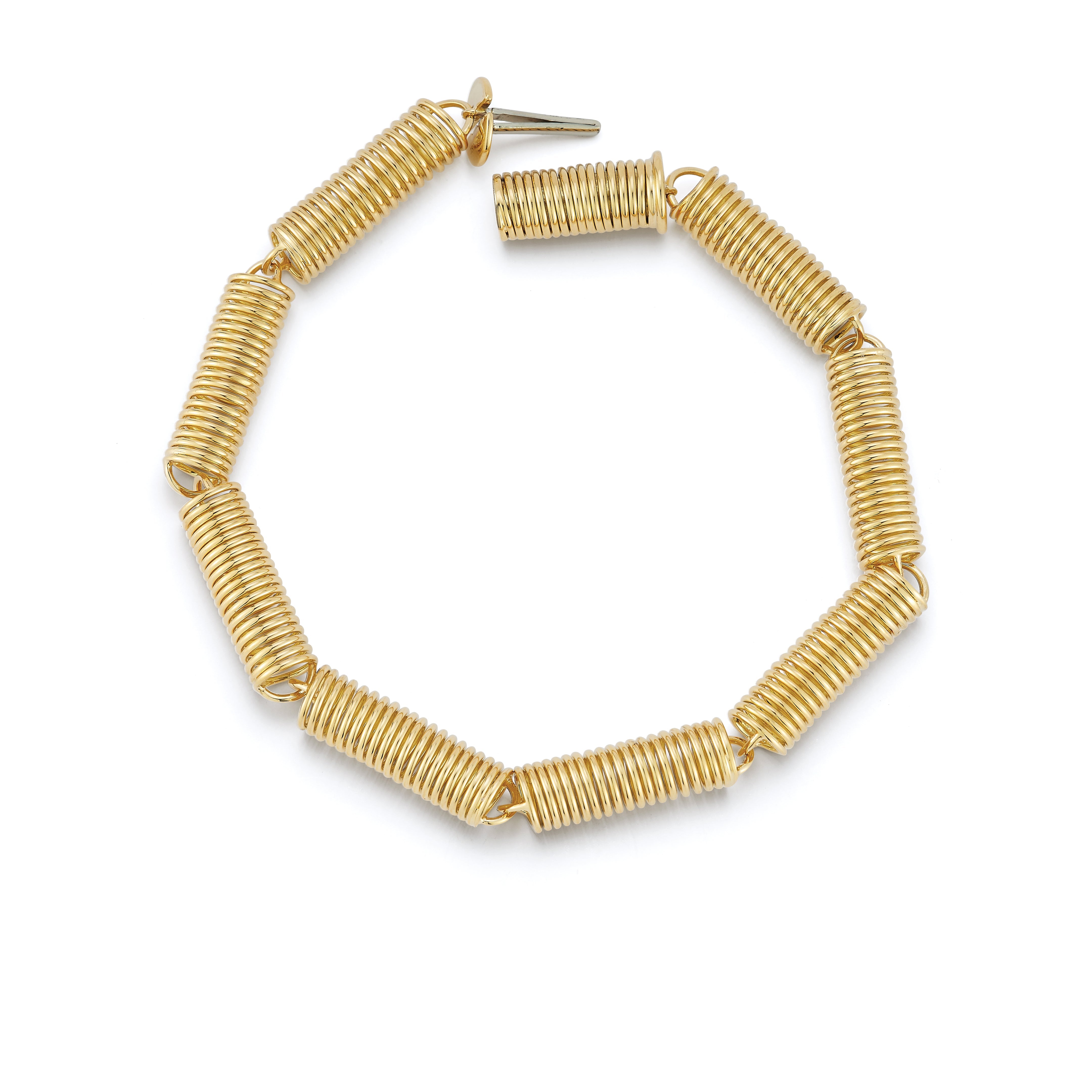 Large Yellow Gold Verona Bracelet Open