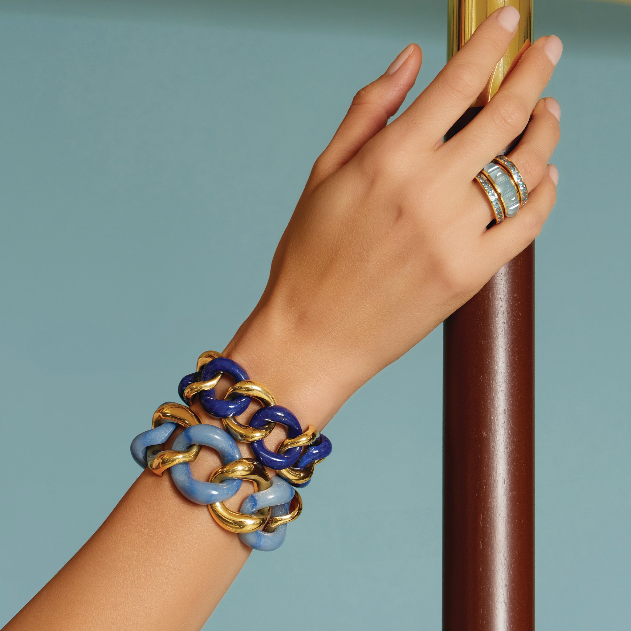 Classic Medium Link Bracelet in Lapis