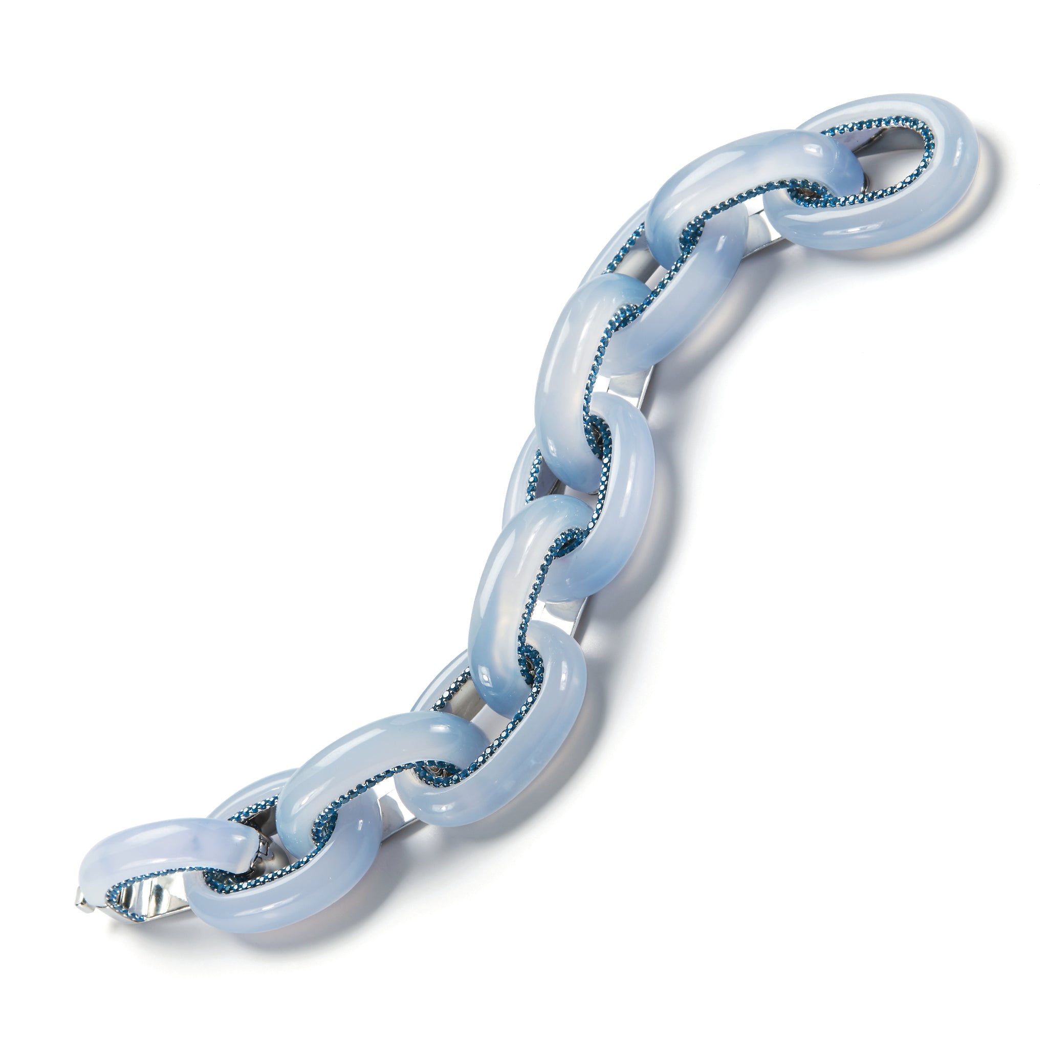 Bodrum bracelet in blue chalcedony and sapphire