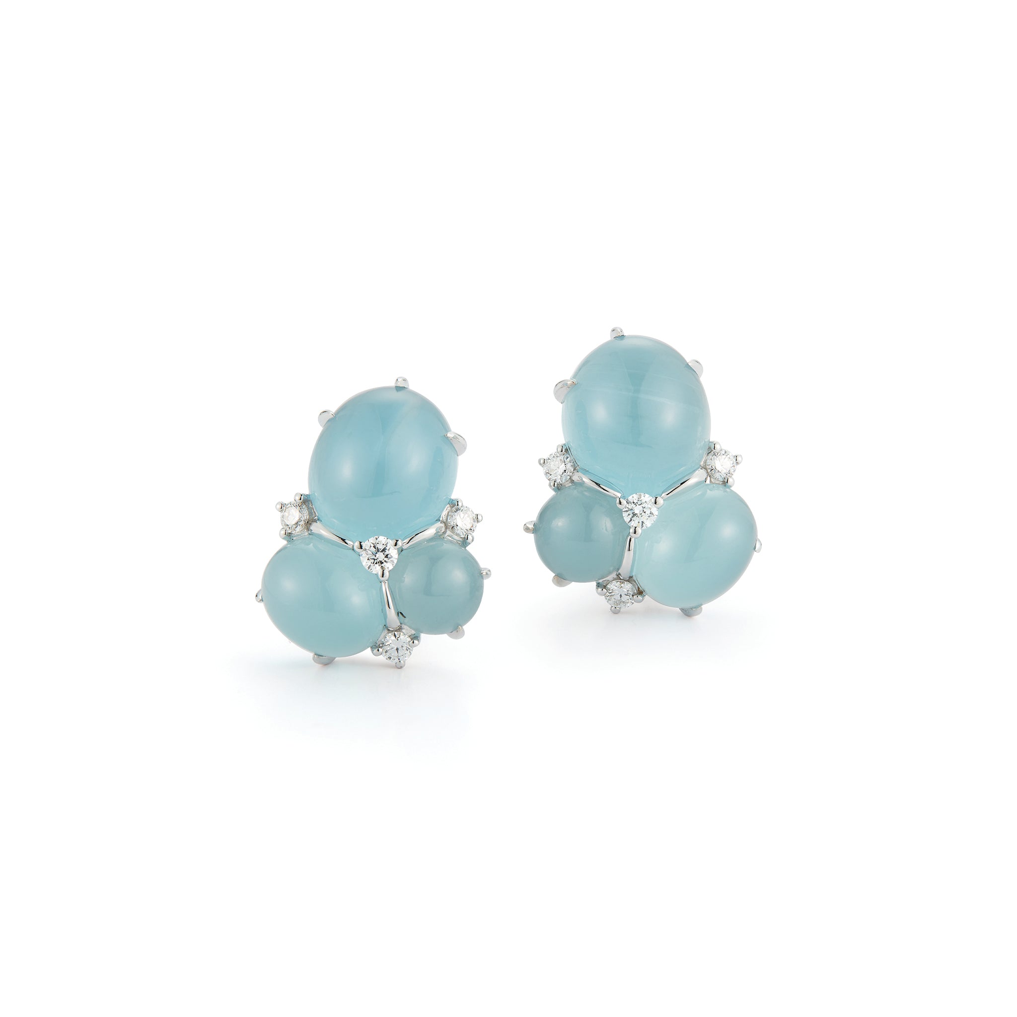 Three Cab Earrings in Aquamarine
