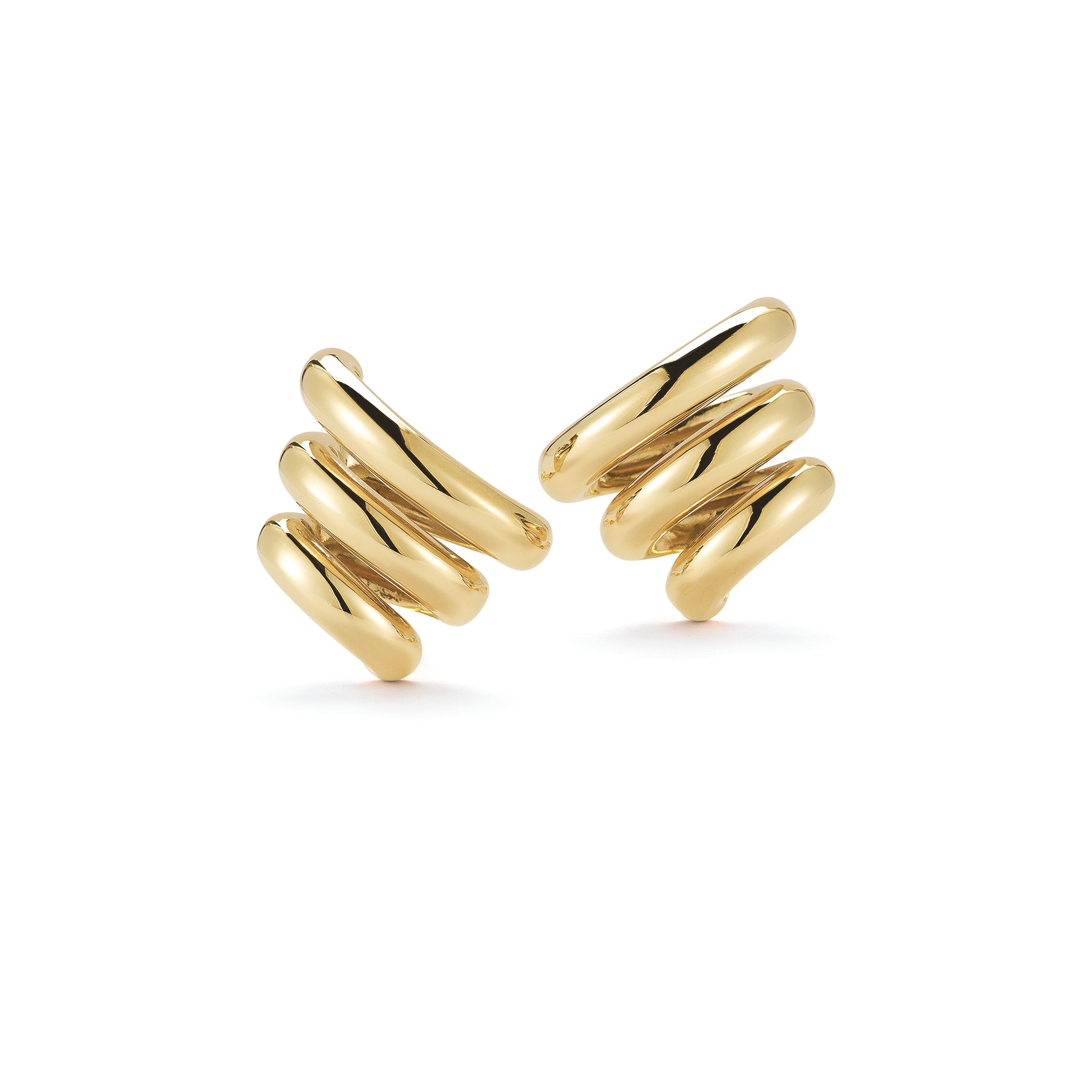 Mousetrap Earrings in Yellow Gold