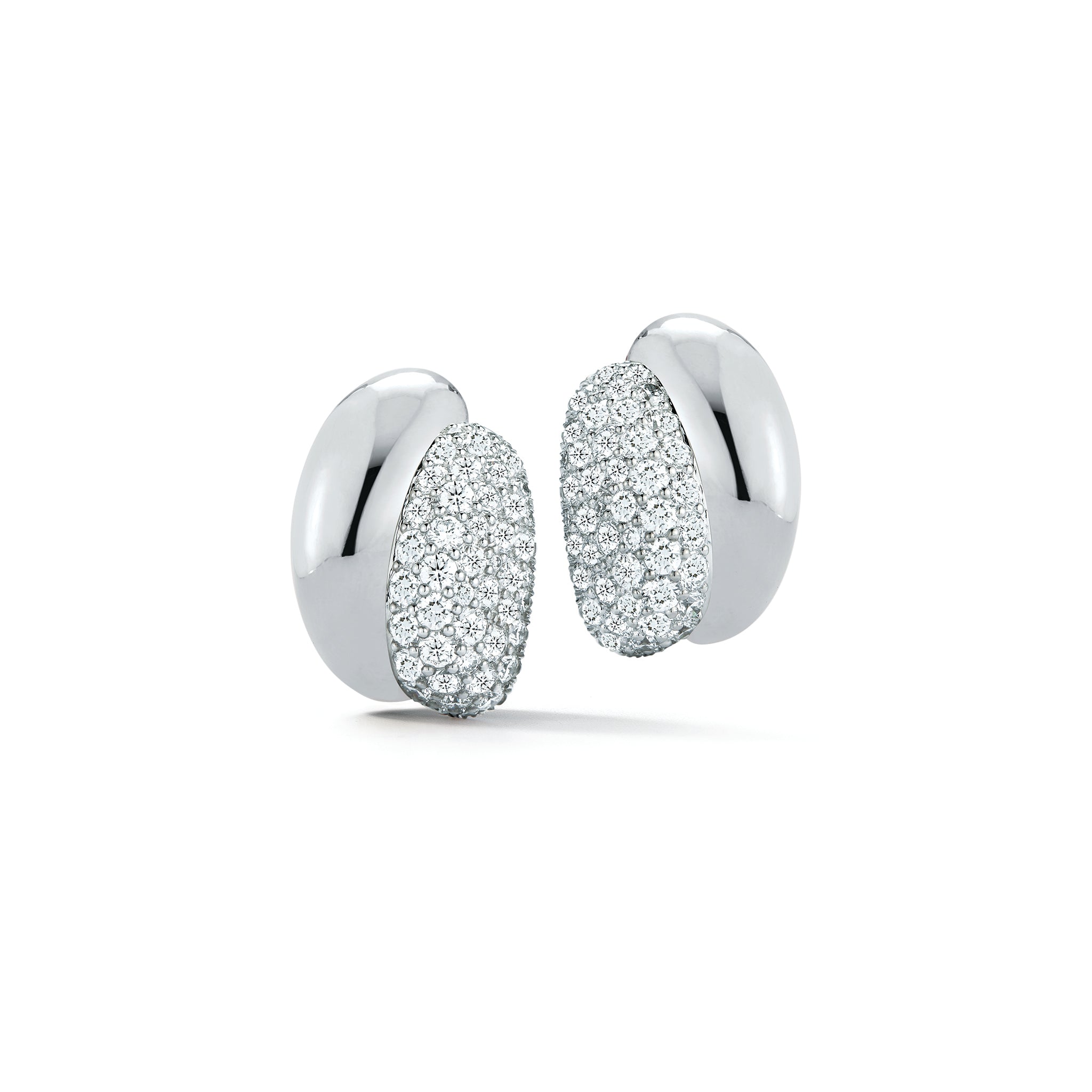 Silhouette Earrings in White Gold & Pave Diamond