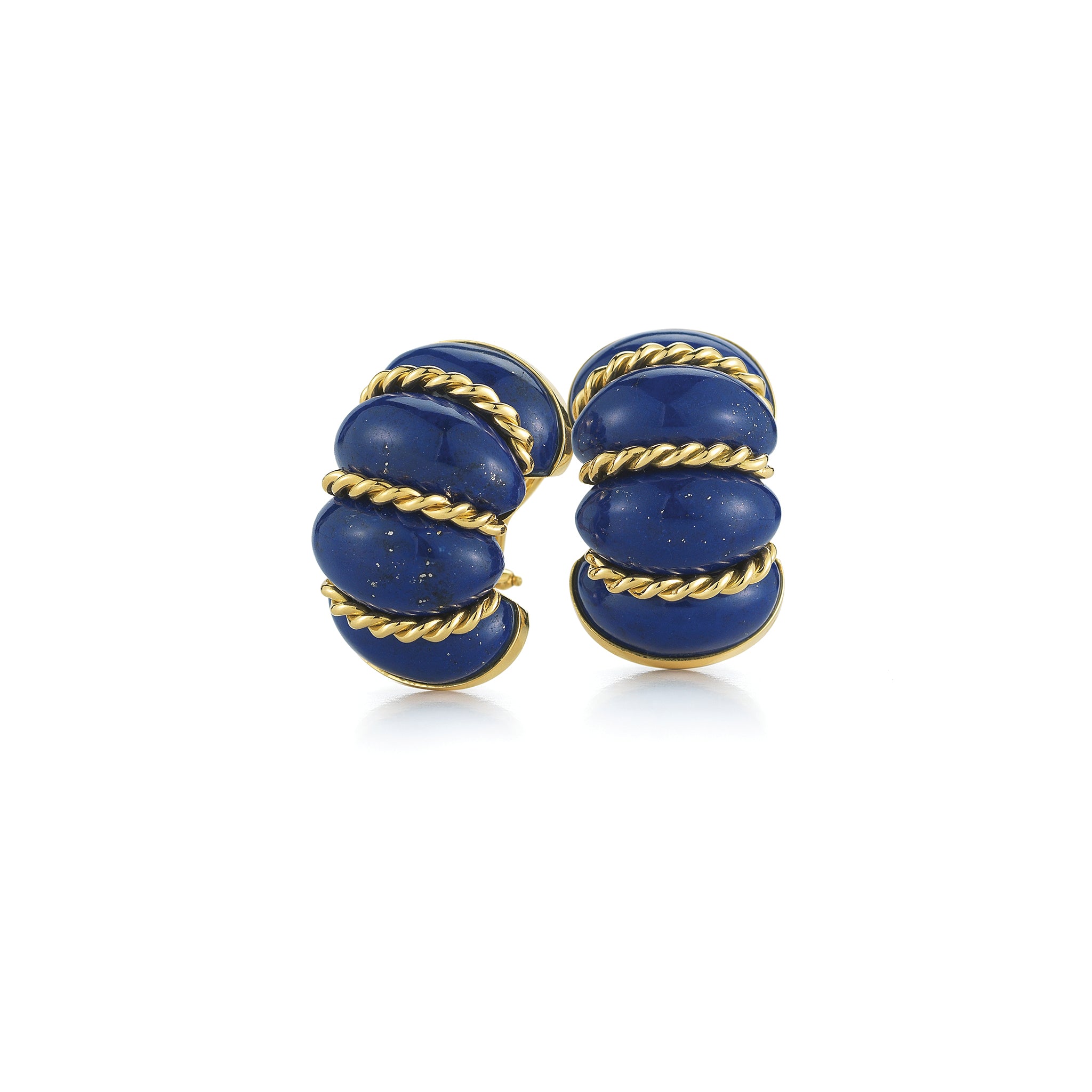 Shrimp Earrings in Lapis