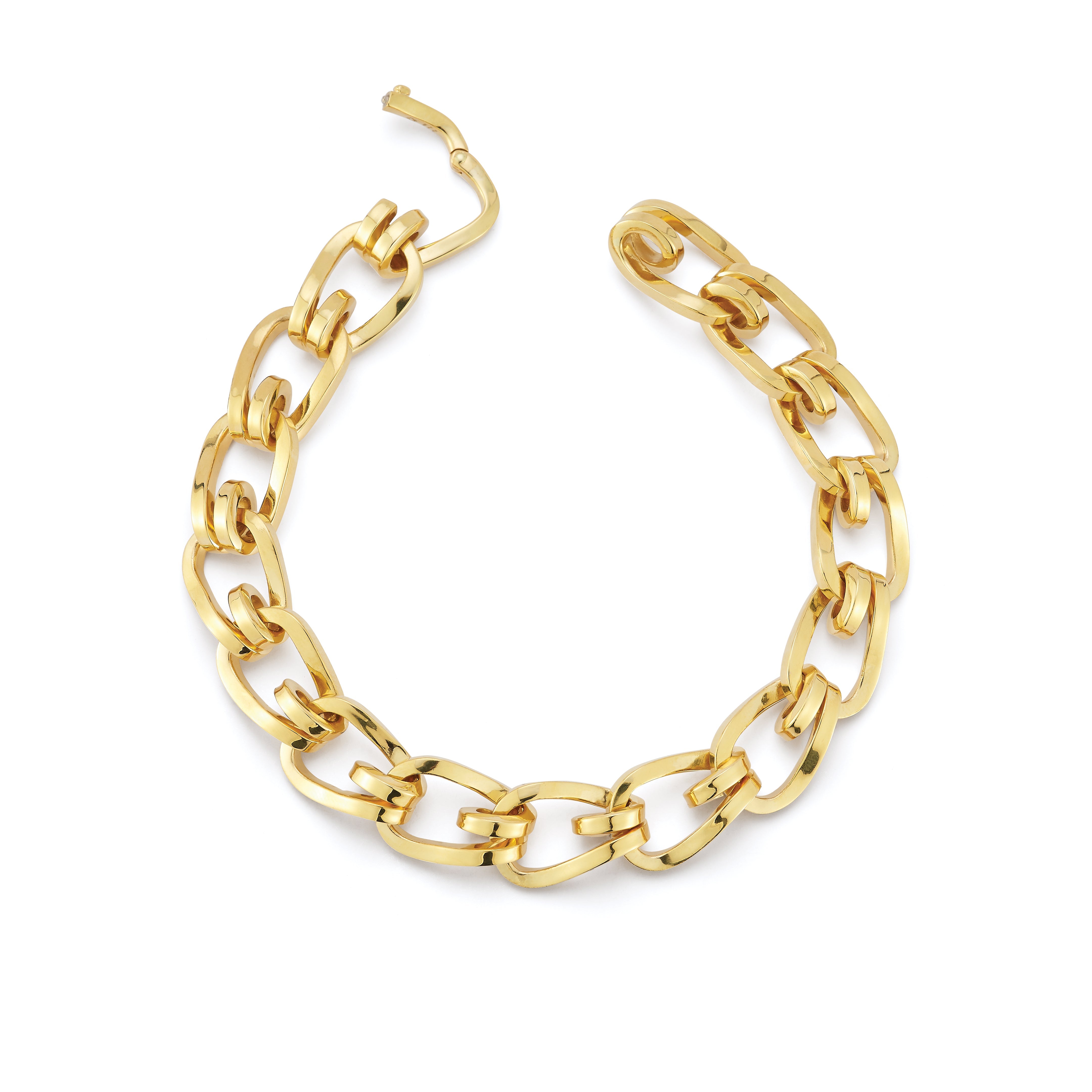 Small Yellow Gold Daytona Link Bracelet Open