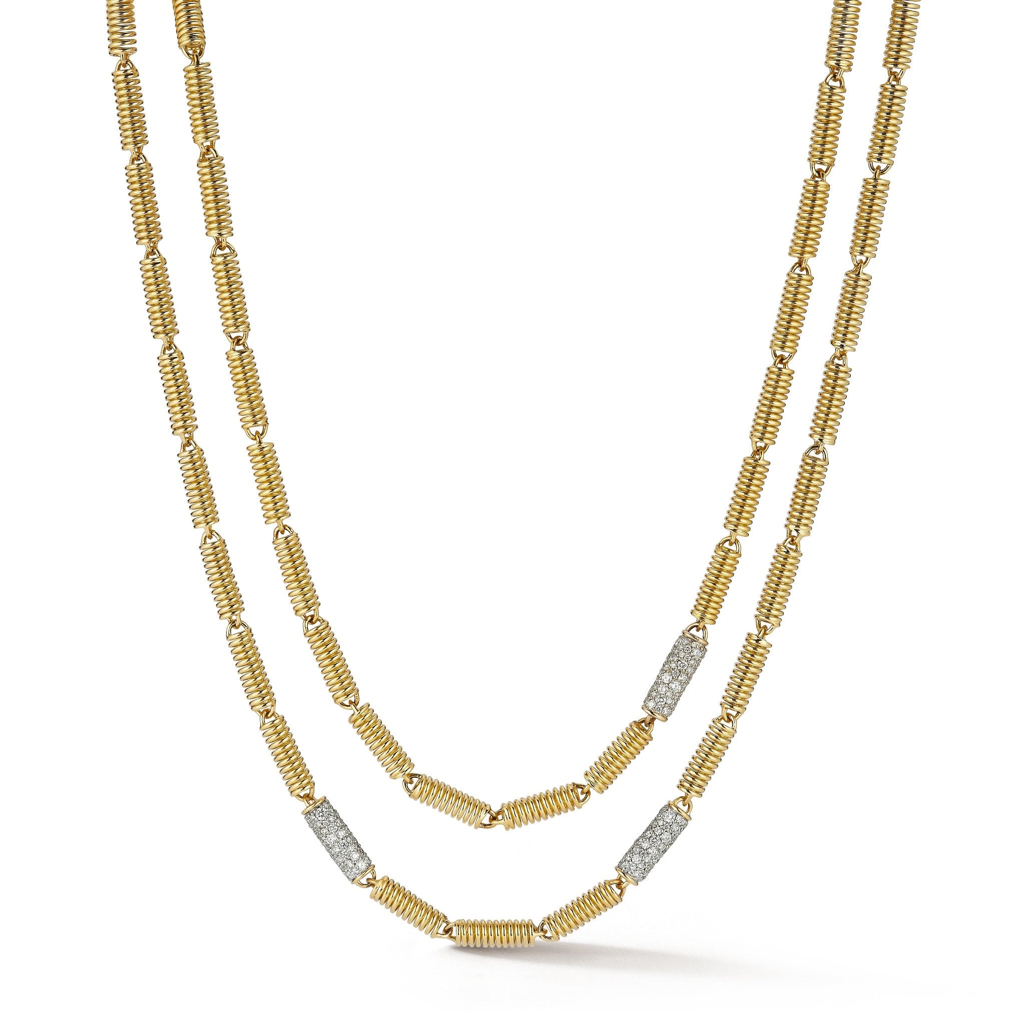 verona chain necklaces yellow gold pave diamonds