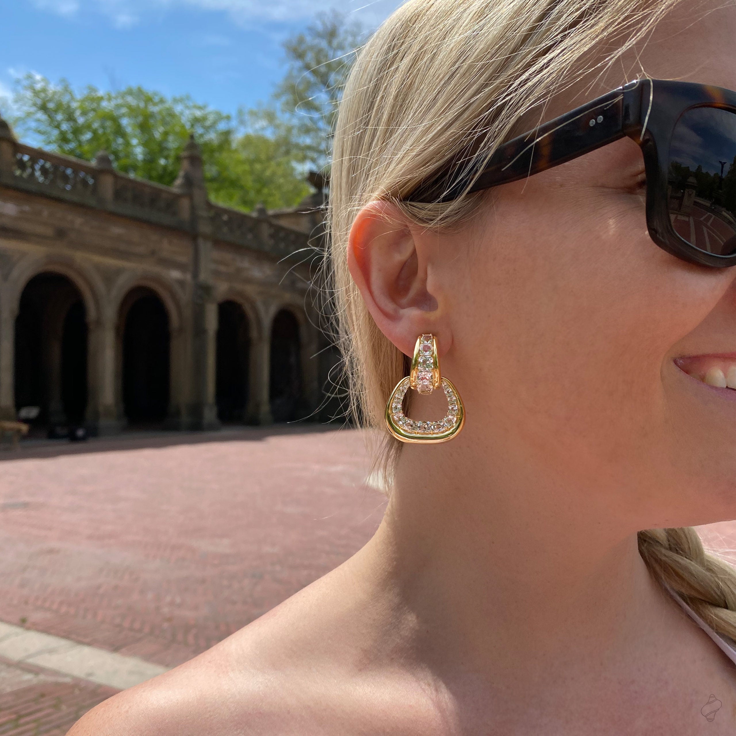 Madison Earrings in White Topaz