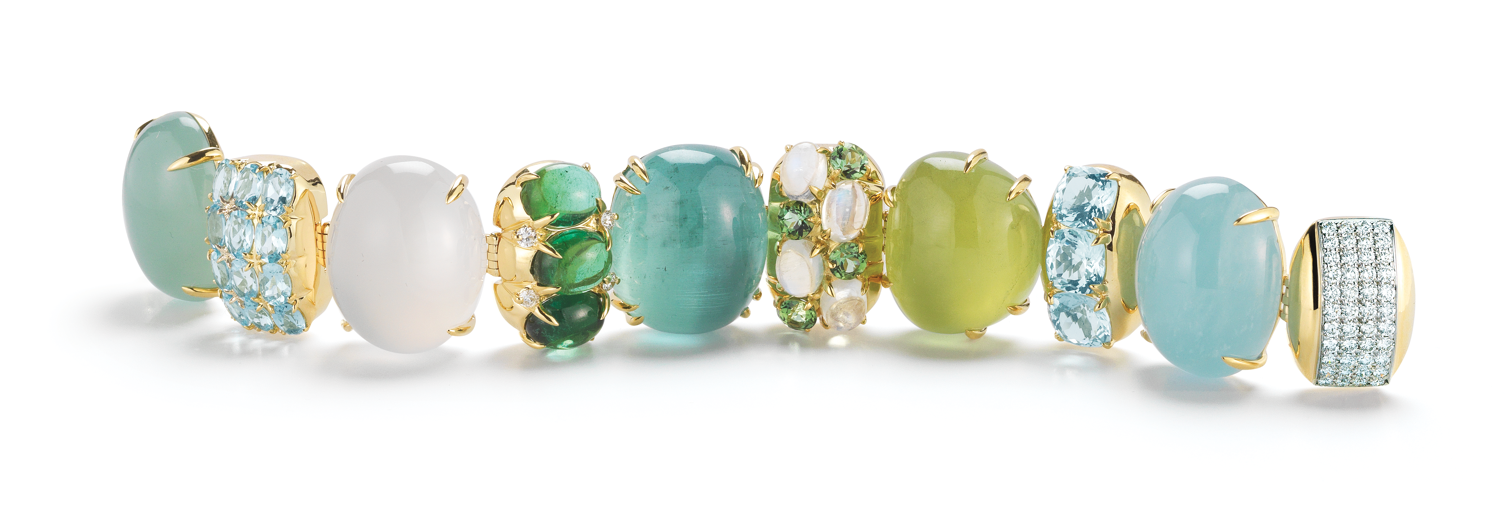 Rio Bracelet in Blue & Green Multi Stone