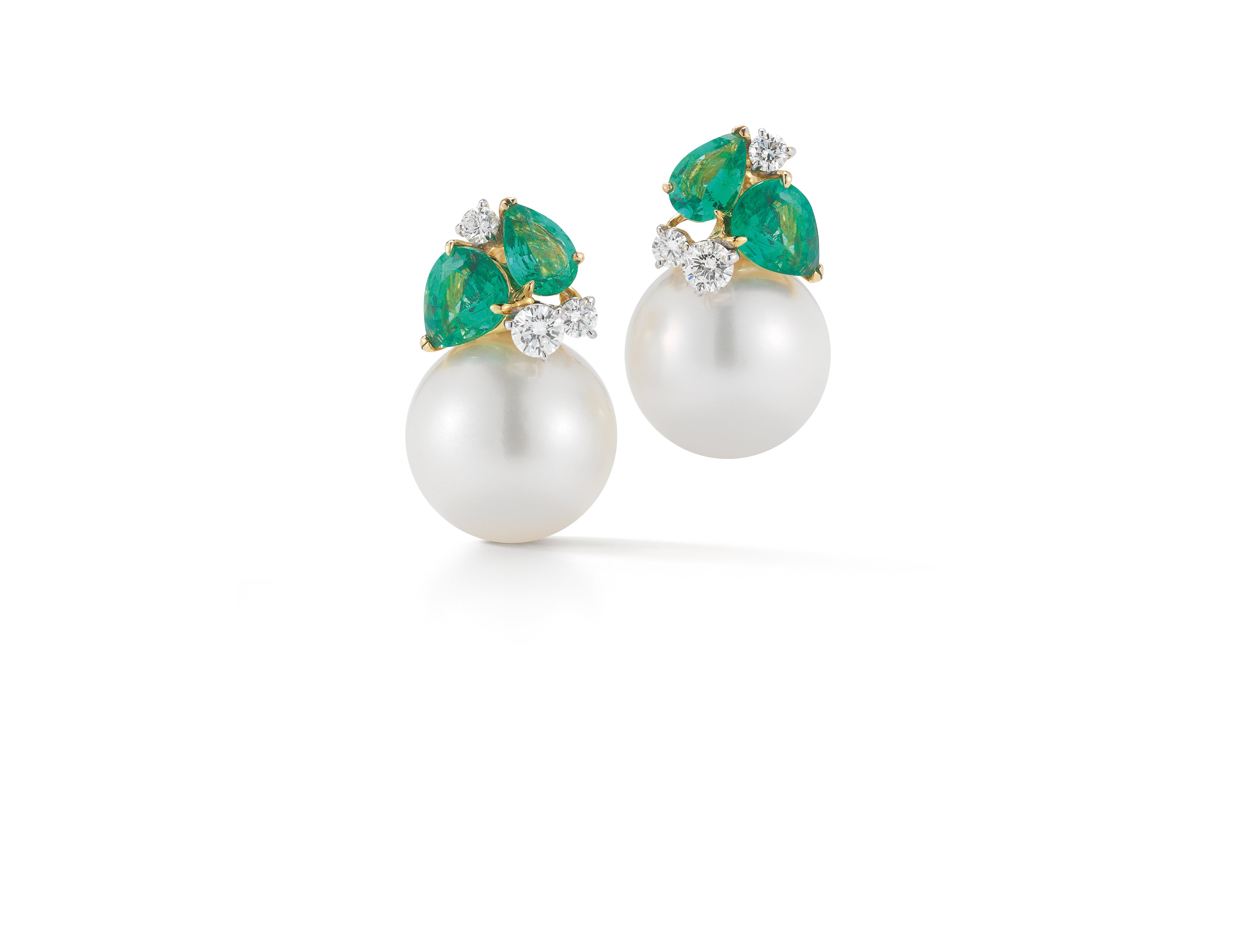 Deauville Earrings in Emerald & Diamond