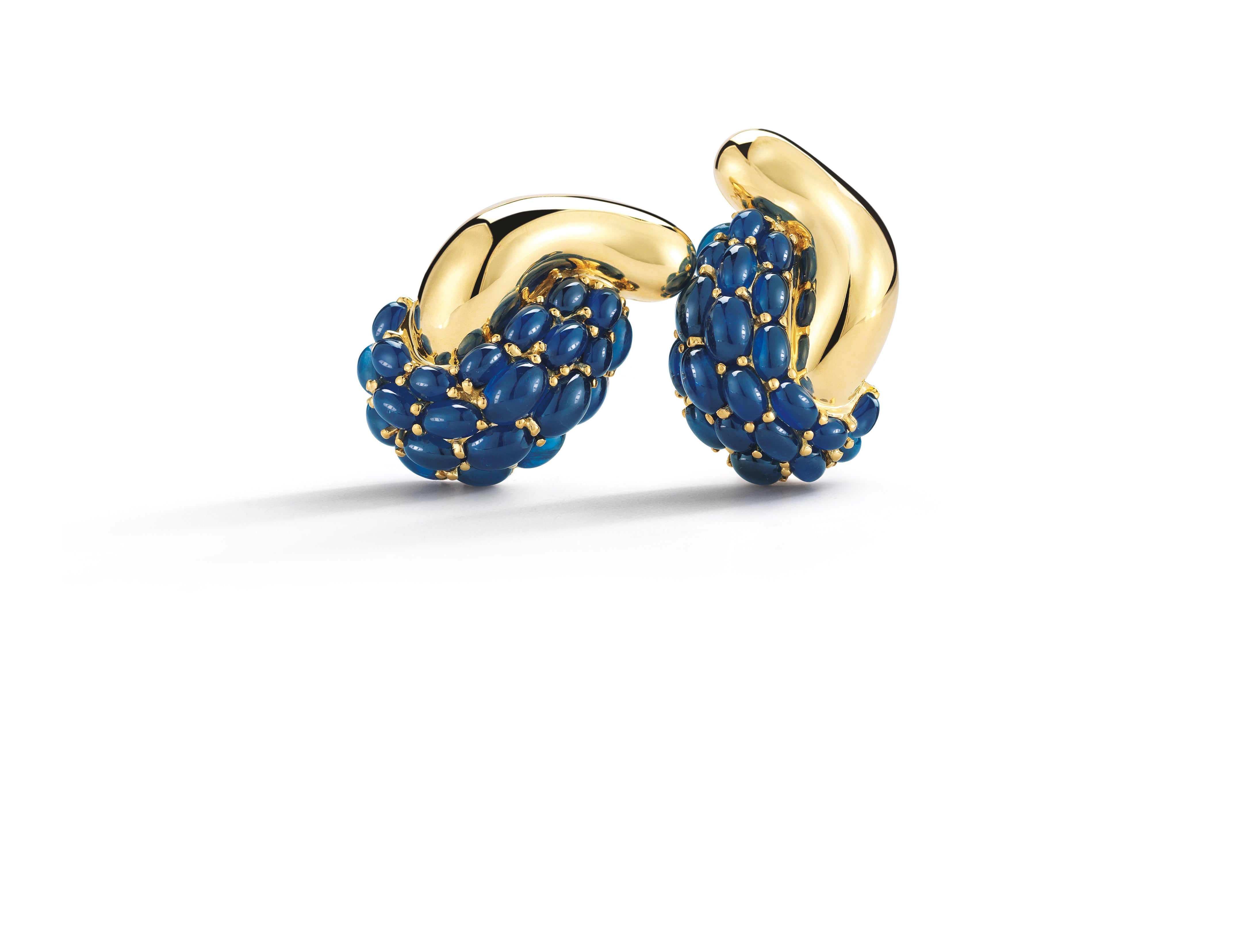 Half Link Earrings in Sapphire