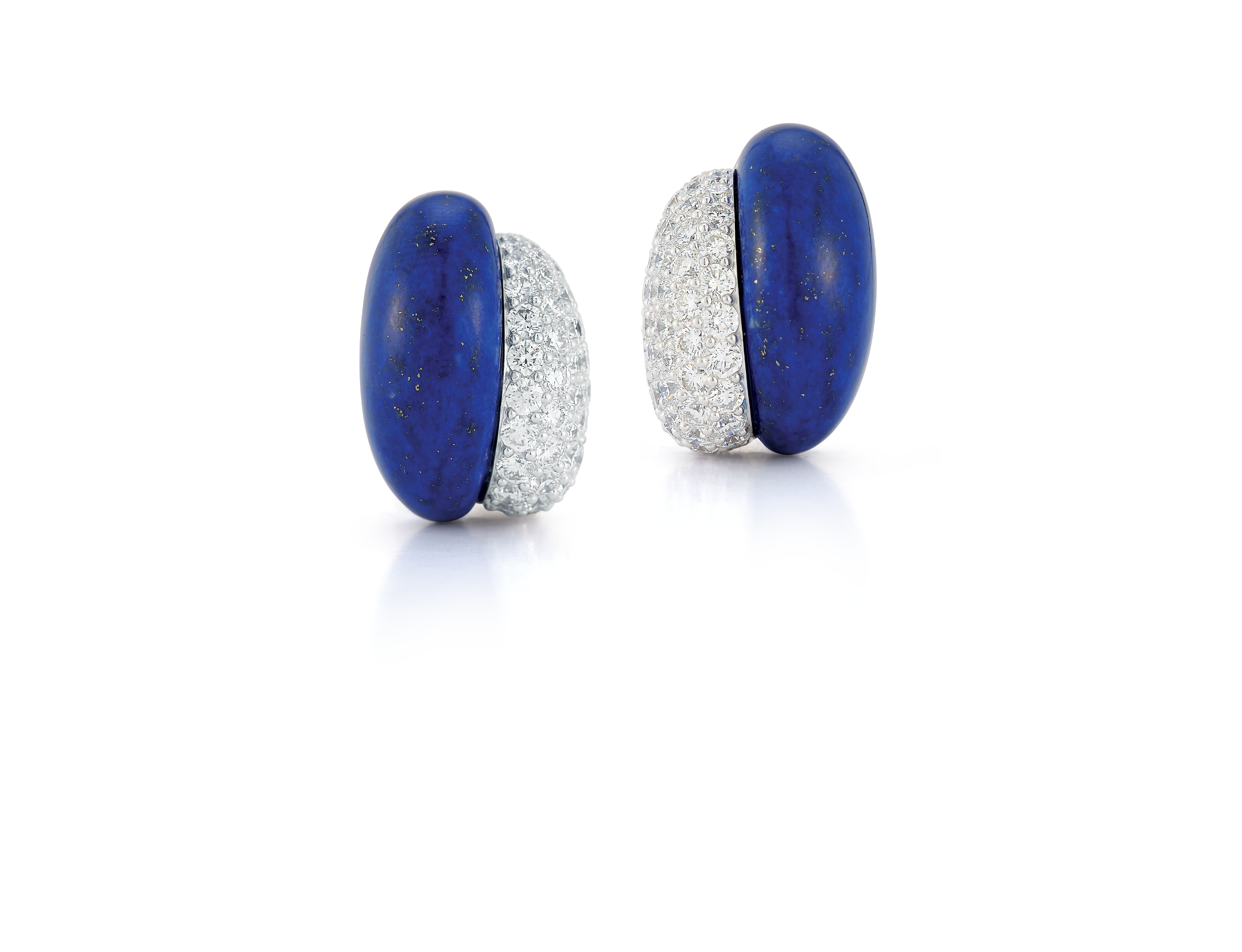 Silhouette Earrings in Lapis & Diamond