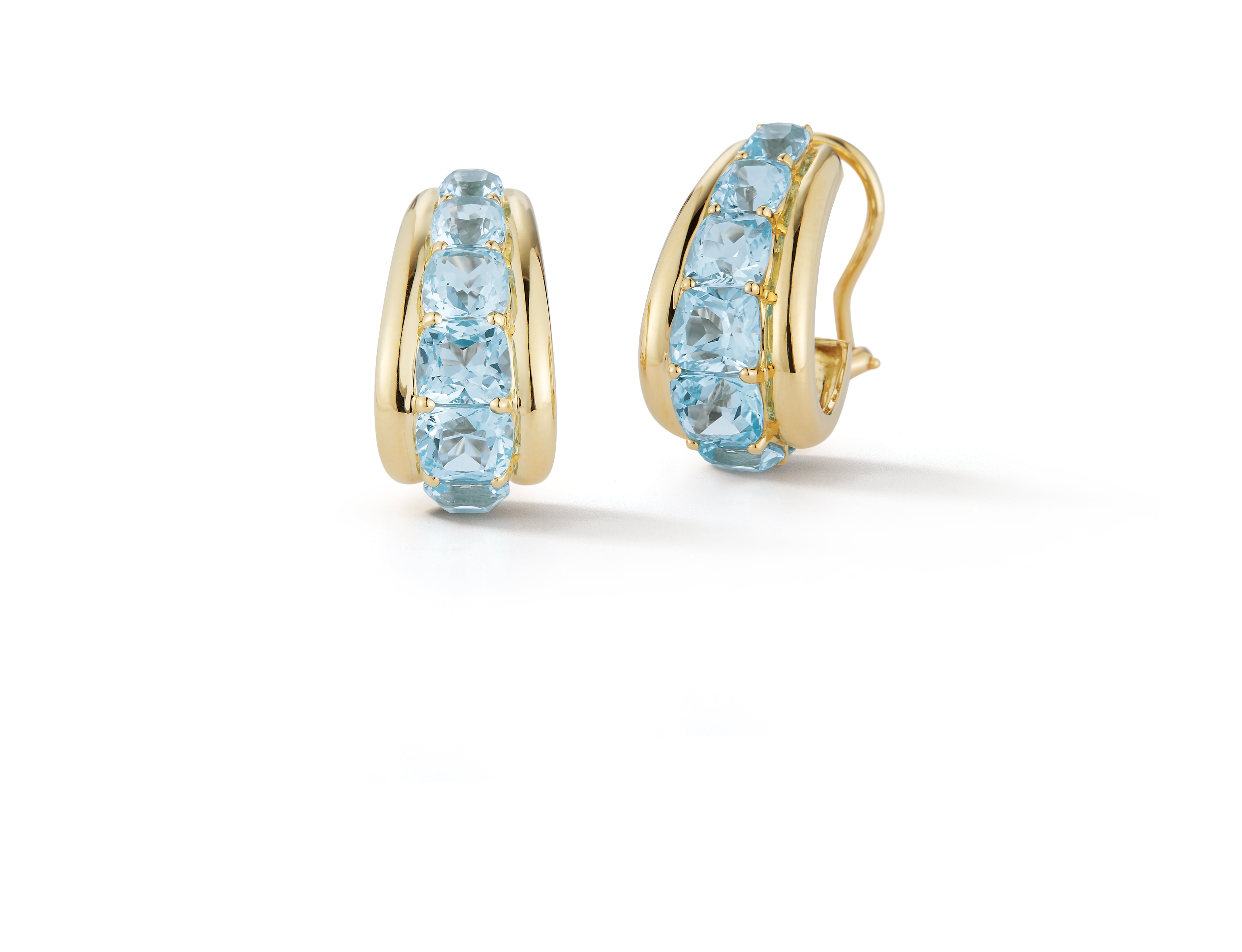 Madison Hoop Earrings in Blue Topaz