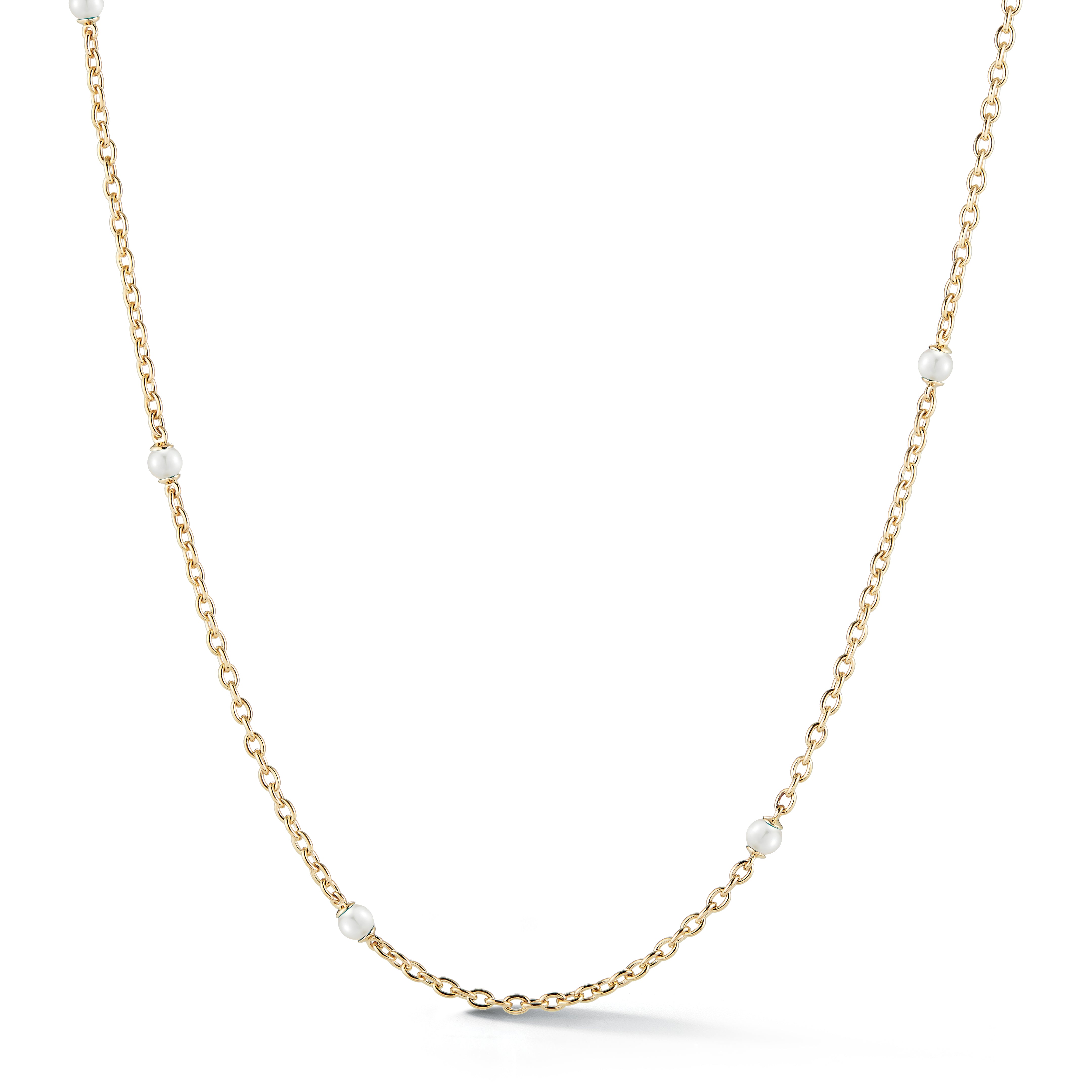 Mini Astro Necklaces with Pave Diamond & Pearl