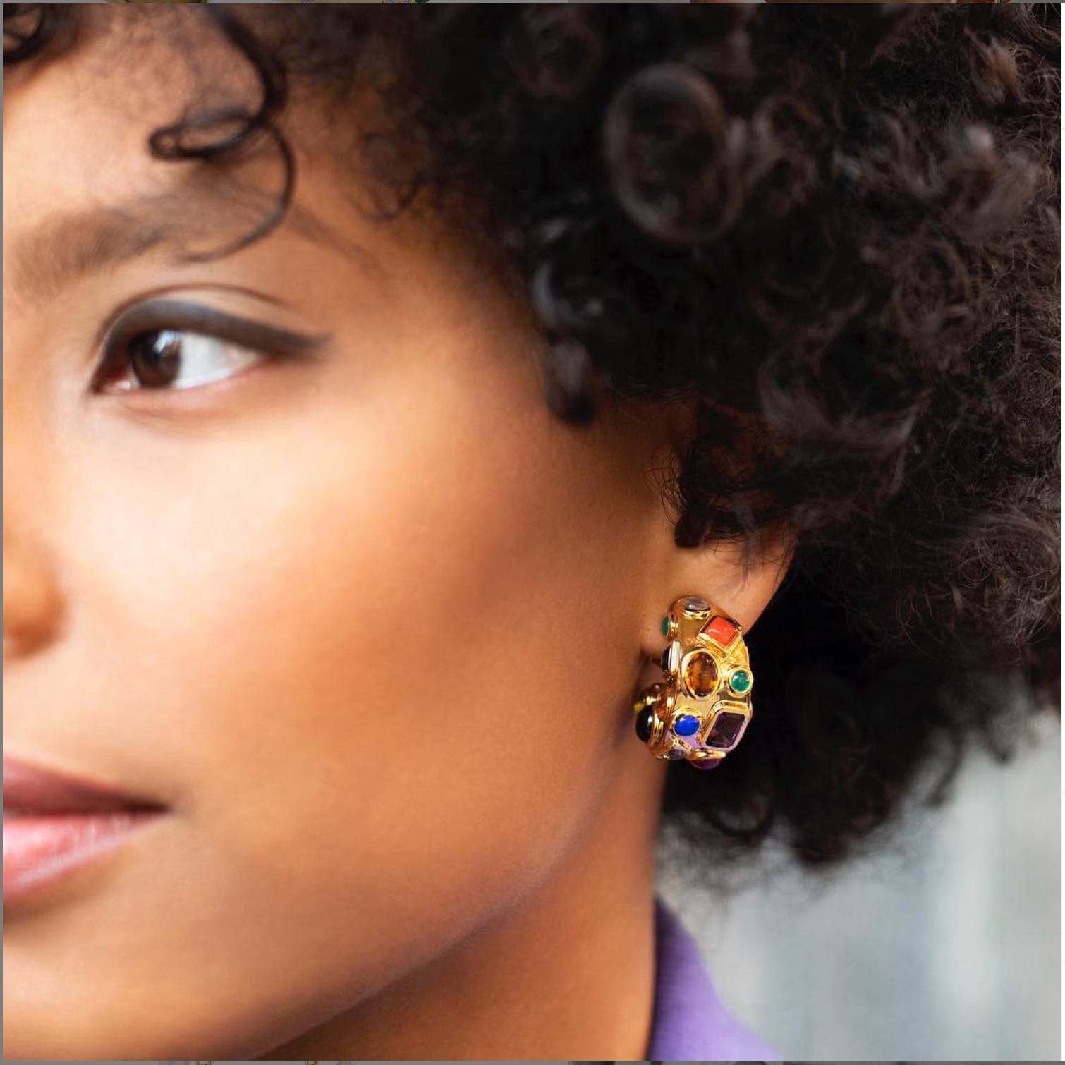 Fifties Hoop Earrings in Blues