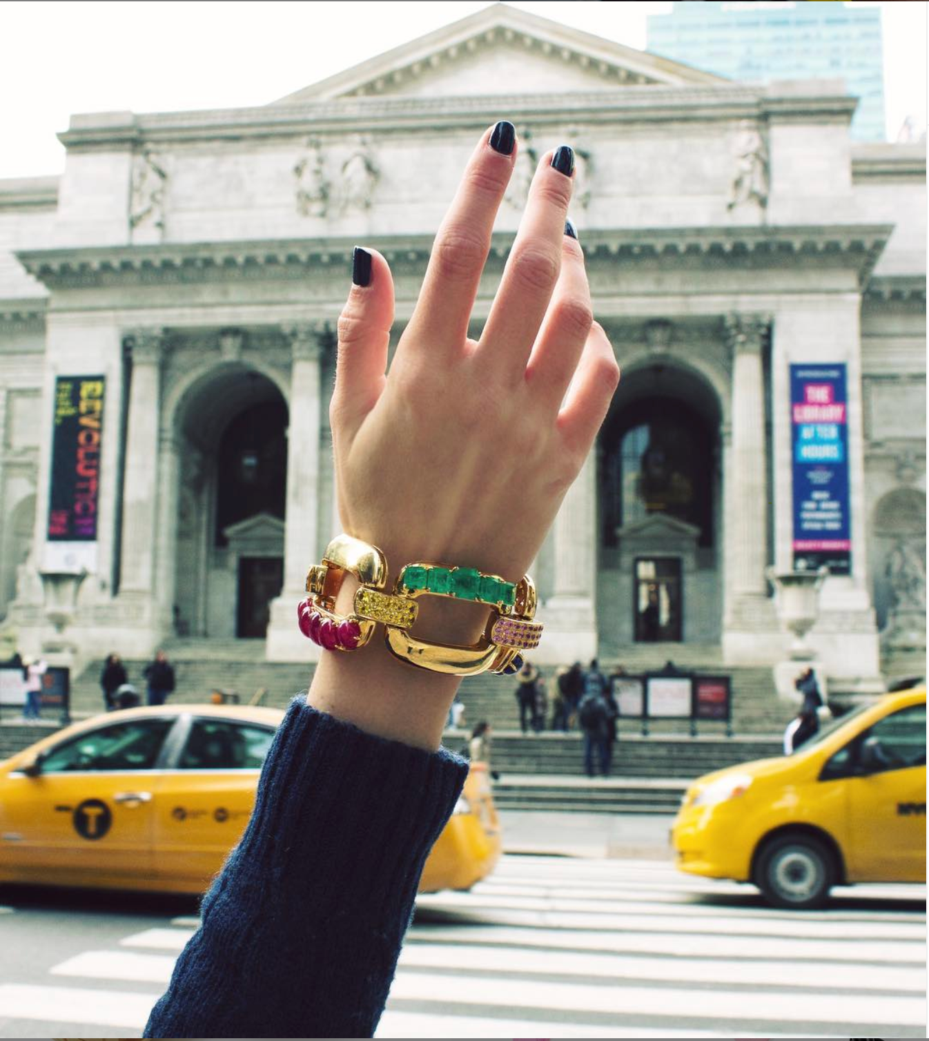 Four Link Bracelet in Ruby, Emerald & Sapphire