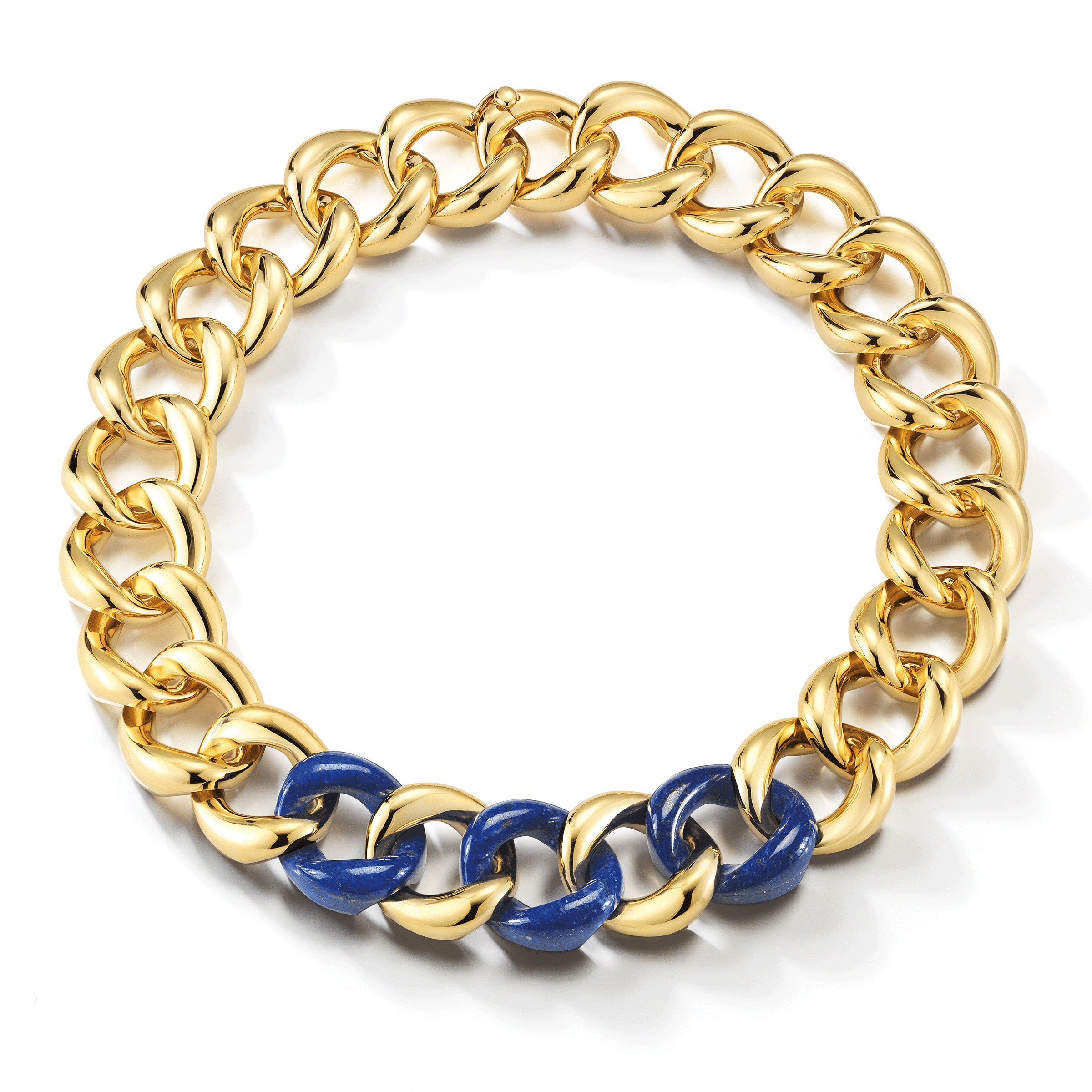 Classic Medium Link Necklace with Lapis