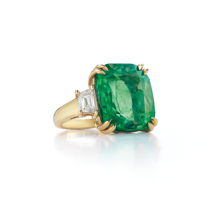 Emerald and Diamond Ring