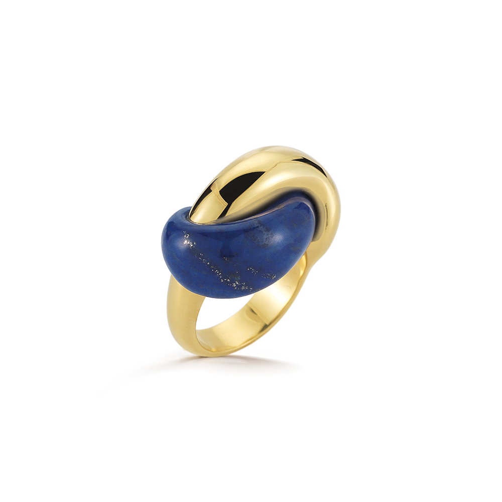 Half Link Ring in Lapis