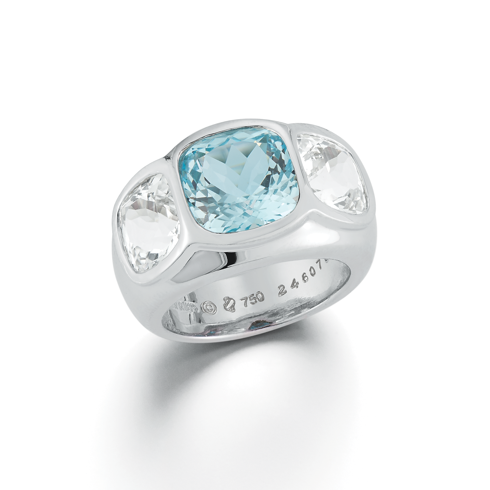 Mogul Ring in Blue & White Topaz