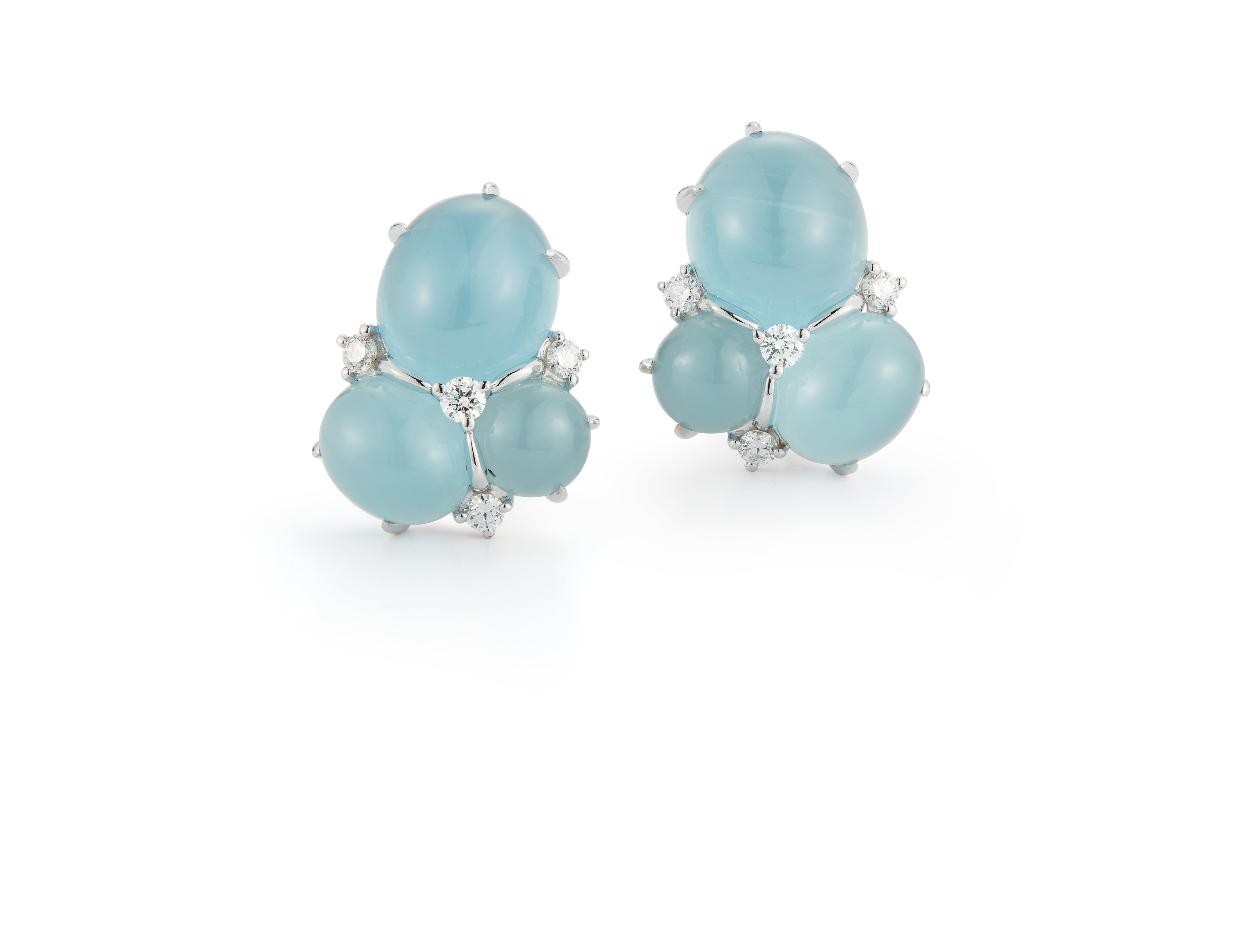 Three Cab Earrings in Aquamarine