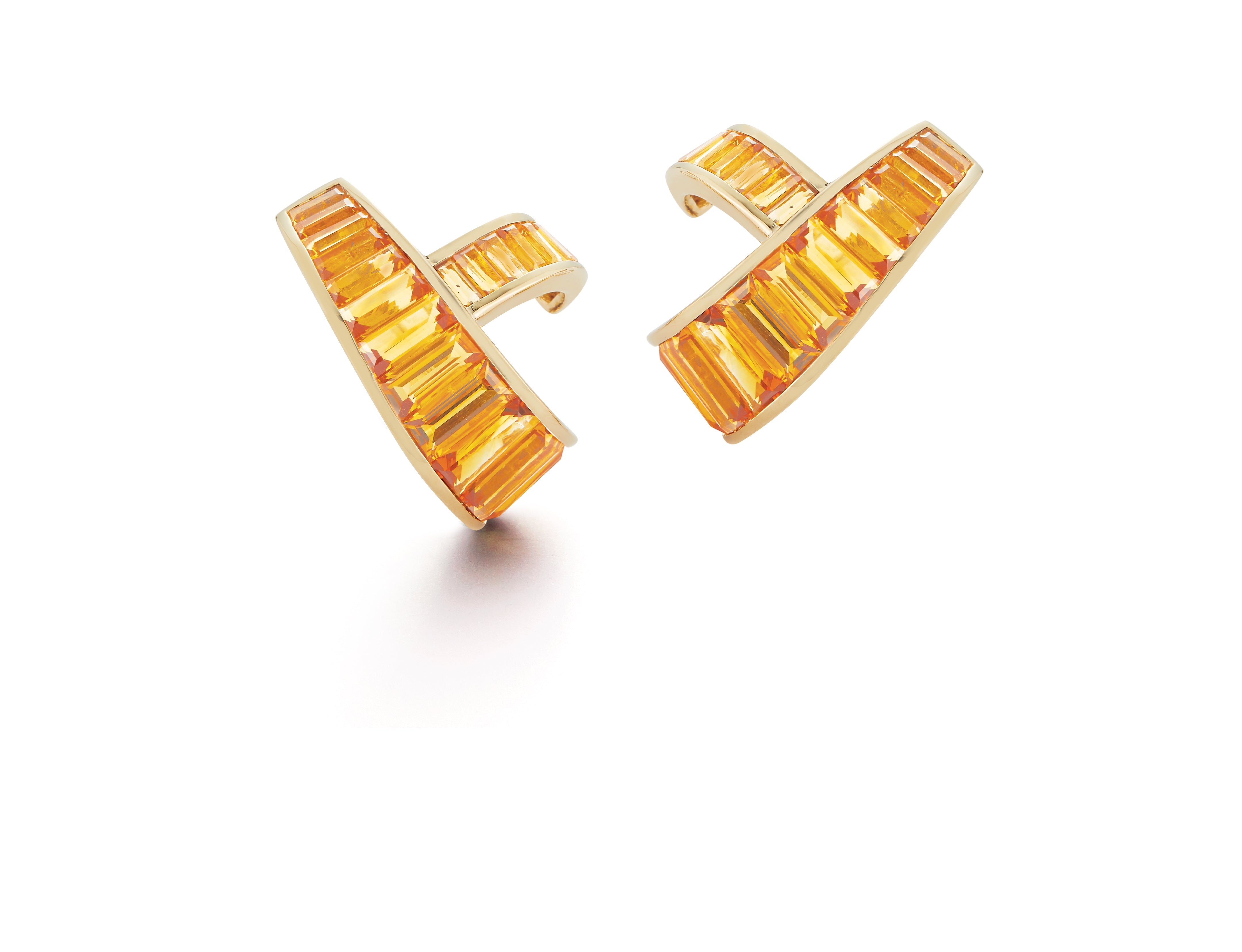 Ribbon Earrings in Citrine