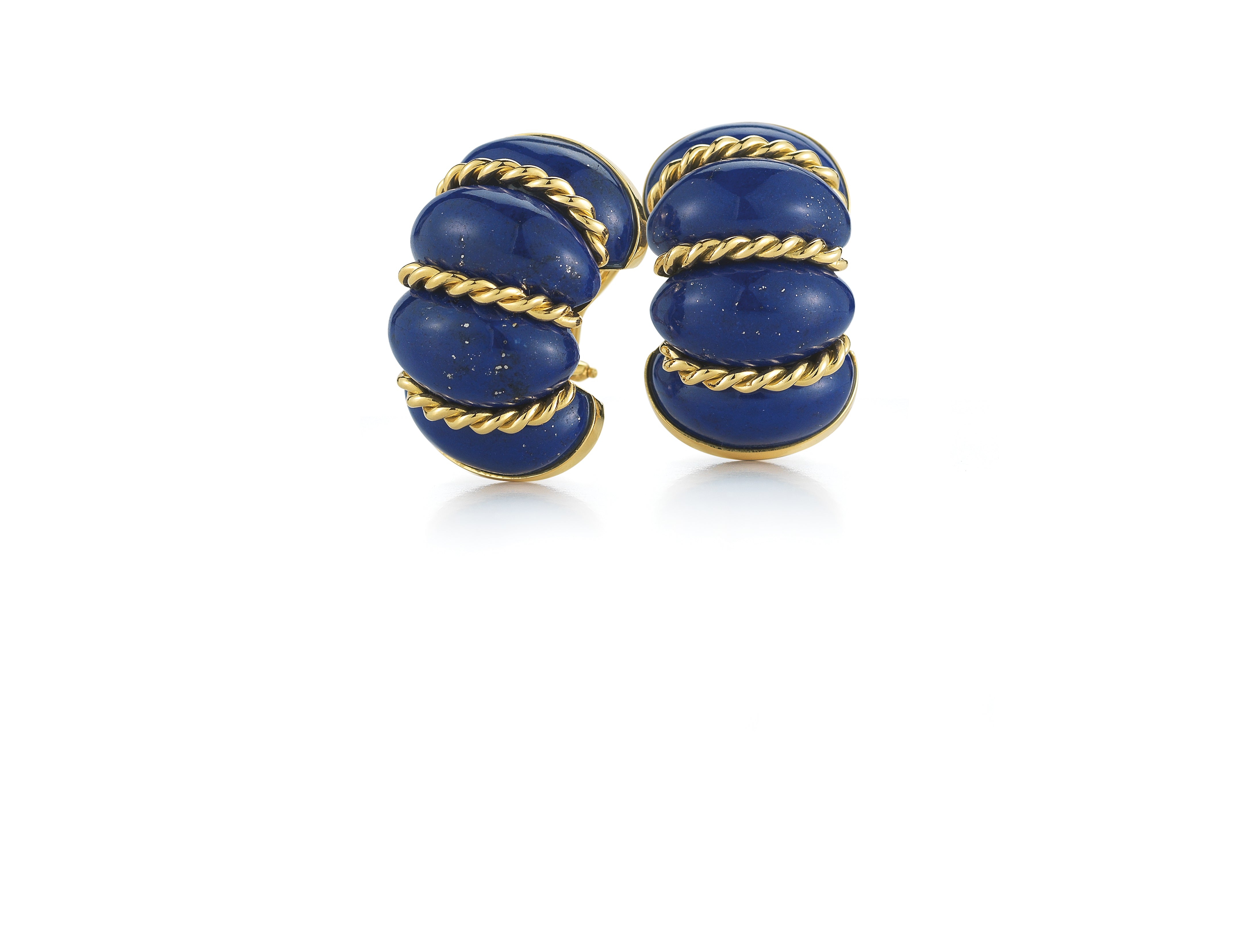 Shrimp Earrings in Lapis