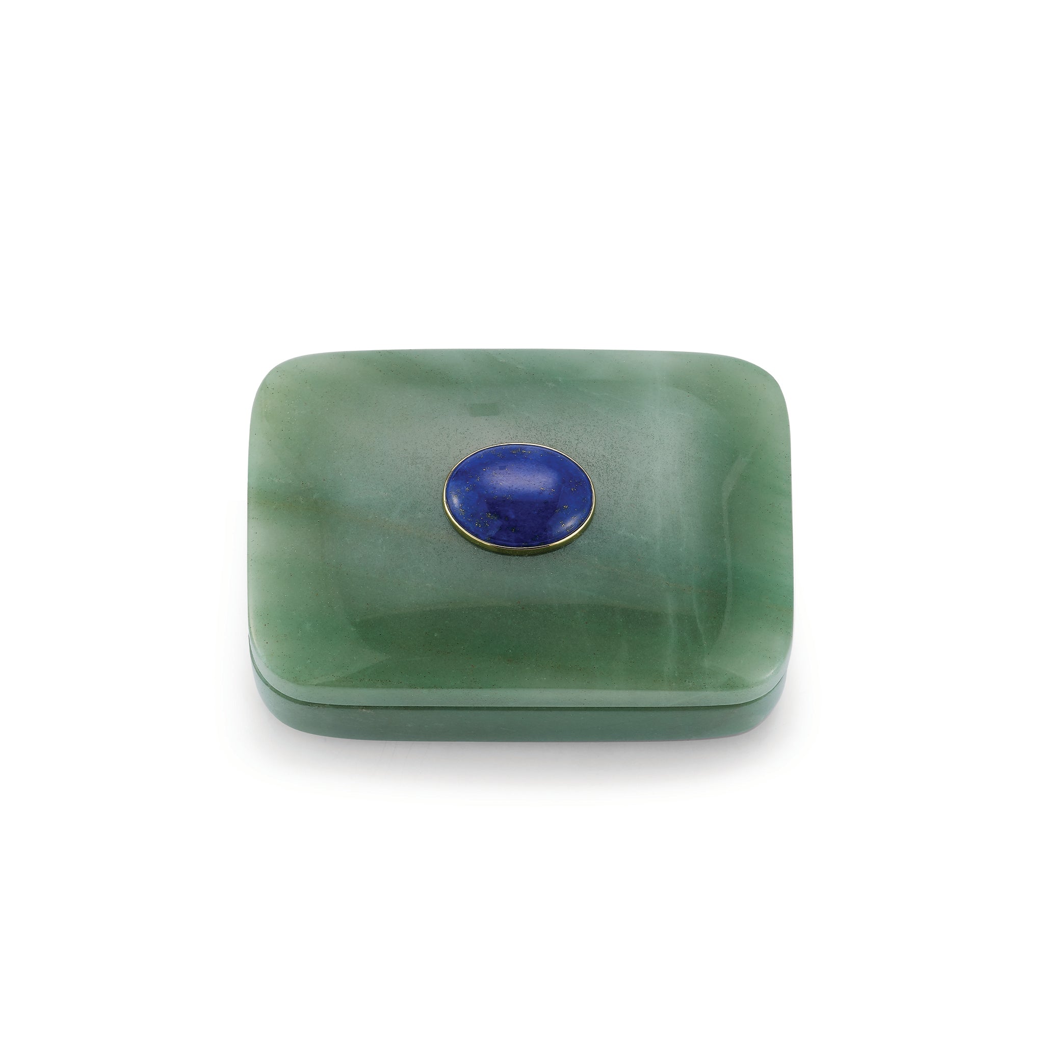Small Green Aventurine Box with Lapis