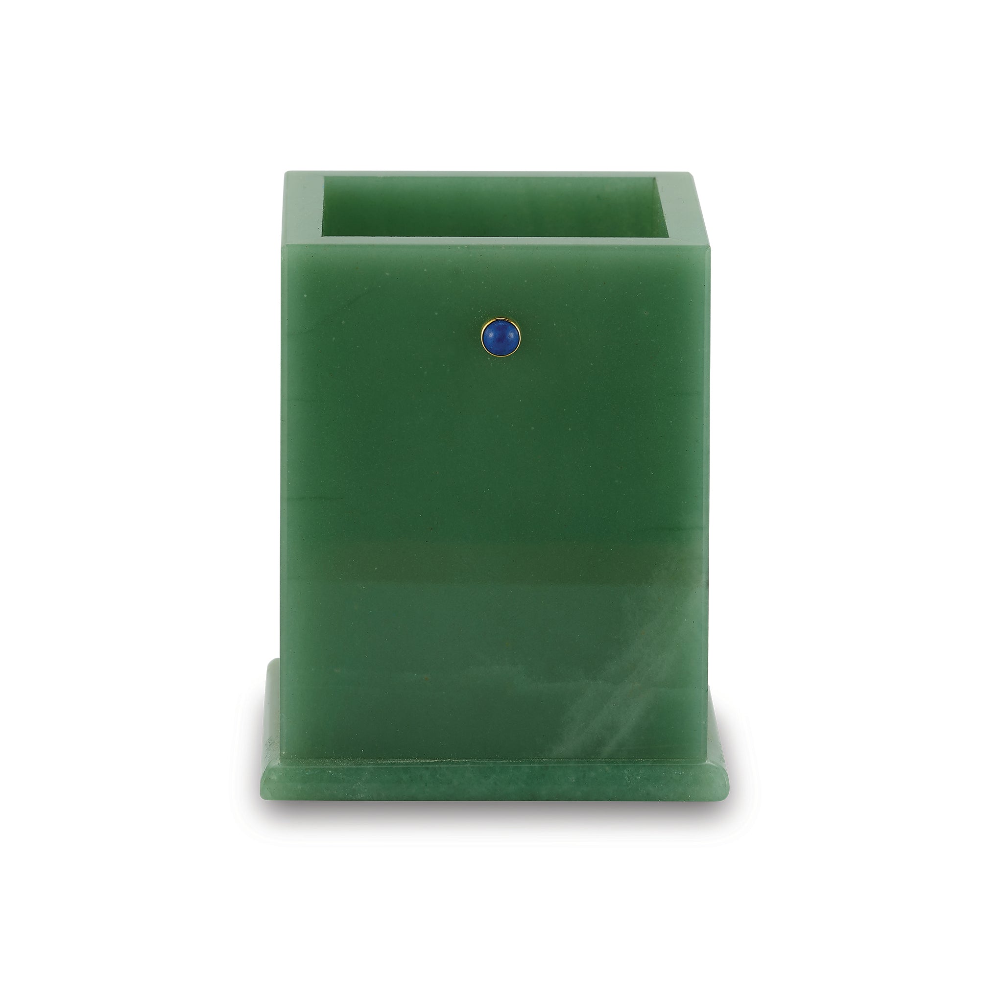 Green Aventurine Pen Cup with Lapis