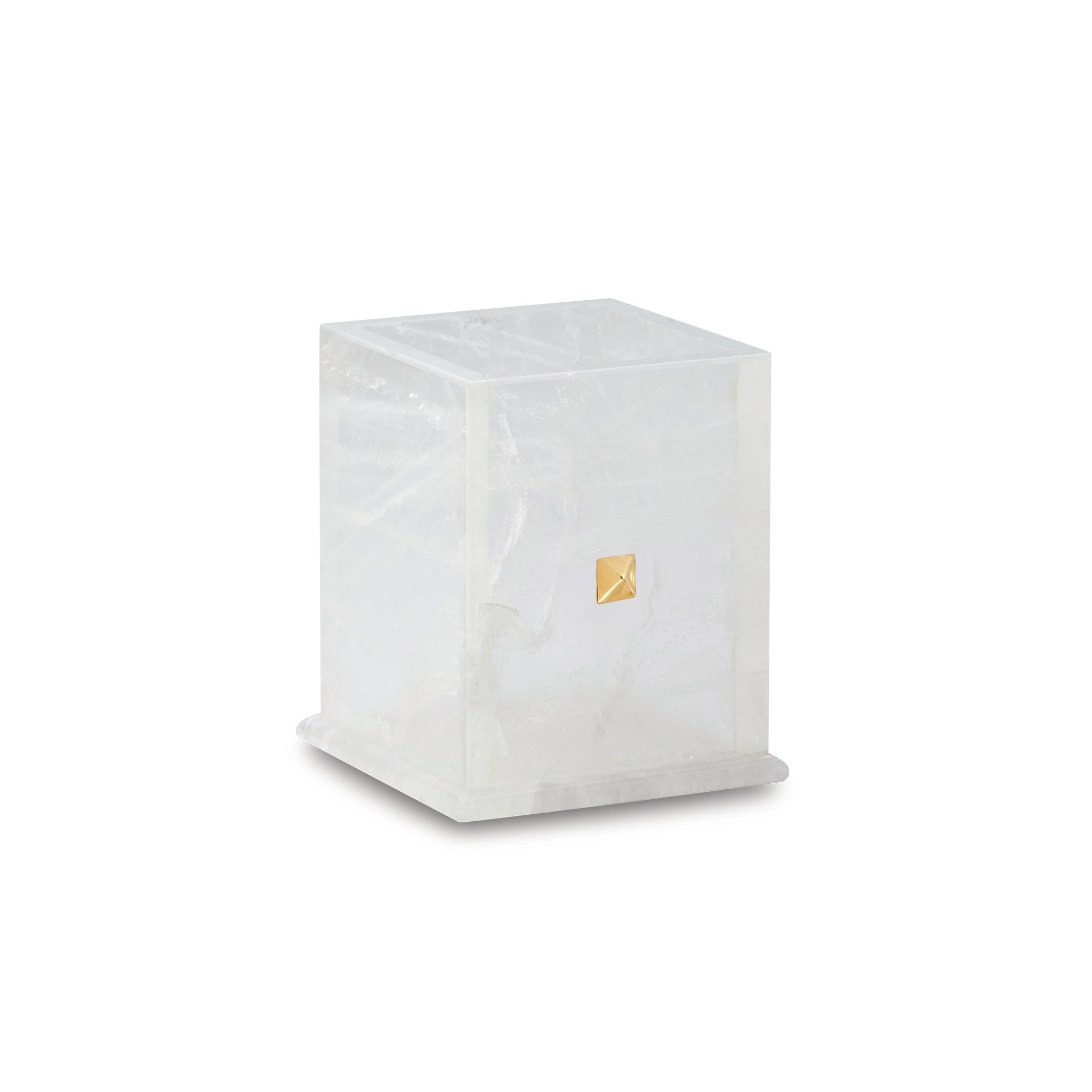 Crystal Pen Cup with Gold