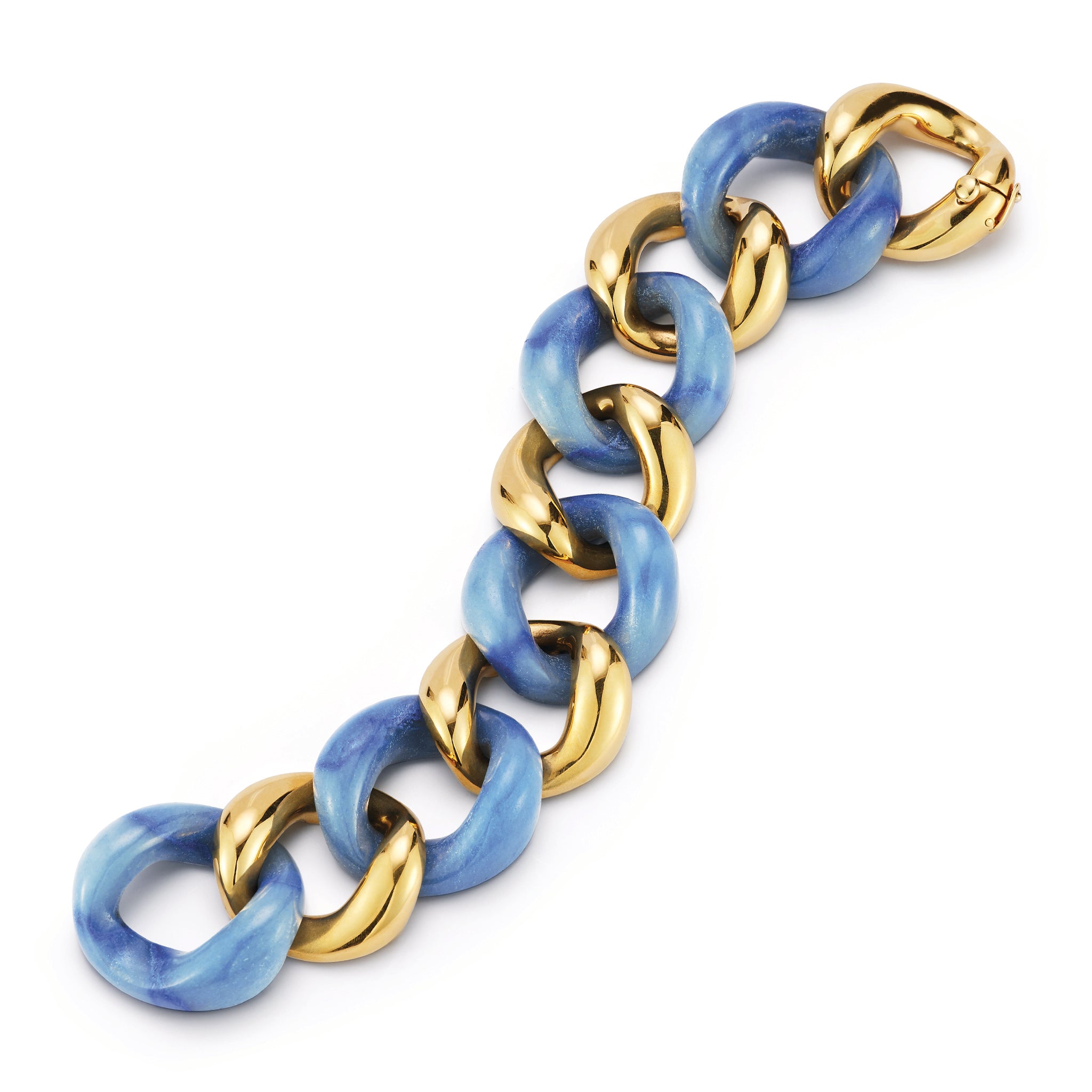 Classic Large Link Bracelet in Blue Aventurine