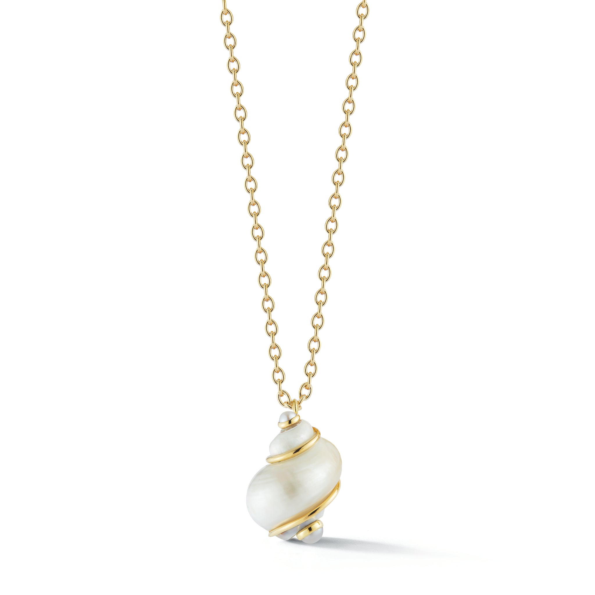 Turbo Shell Pendant with Pearl