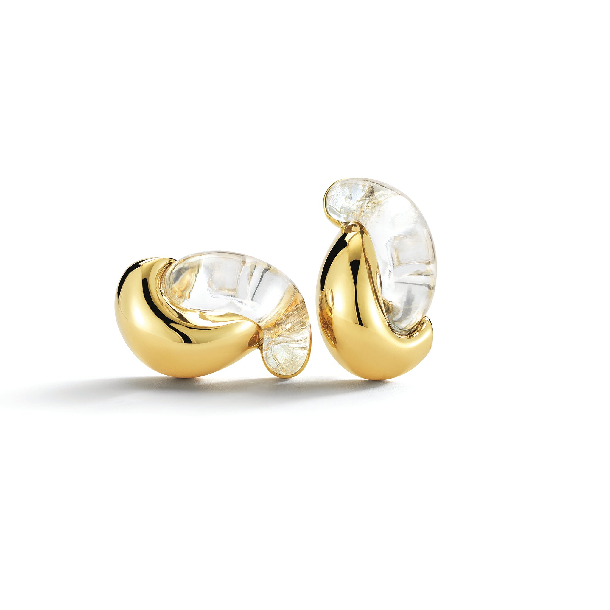 Half Link Earrings in Crystal