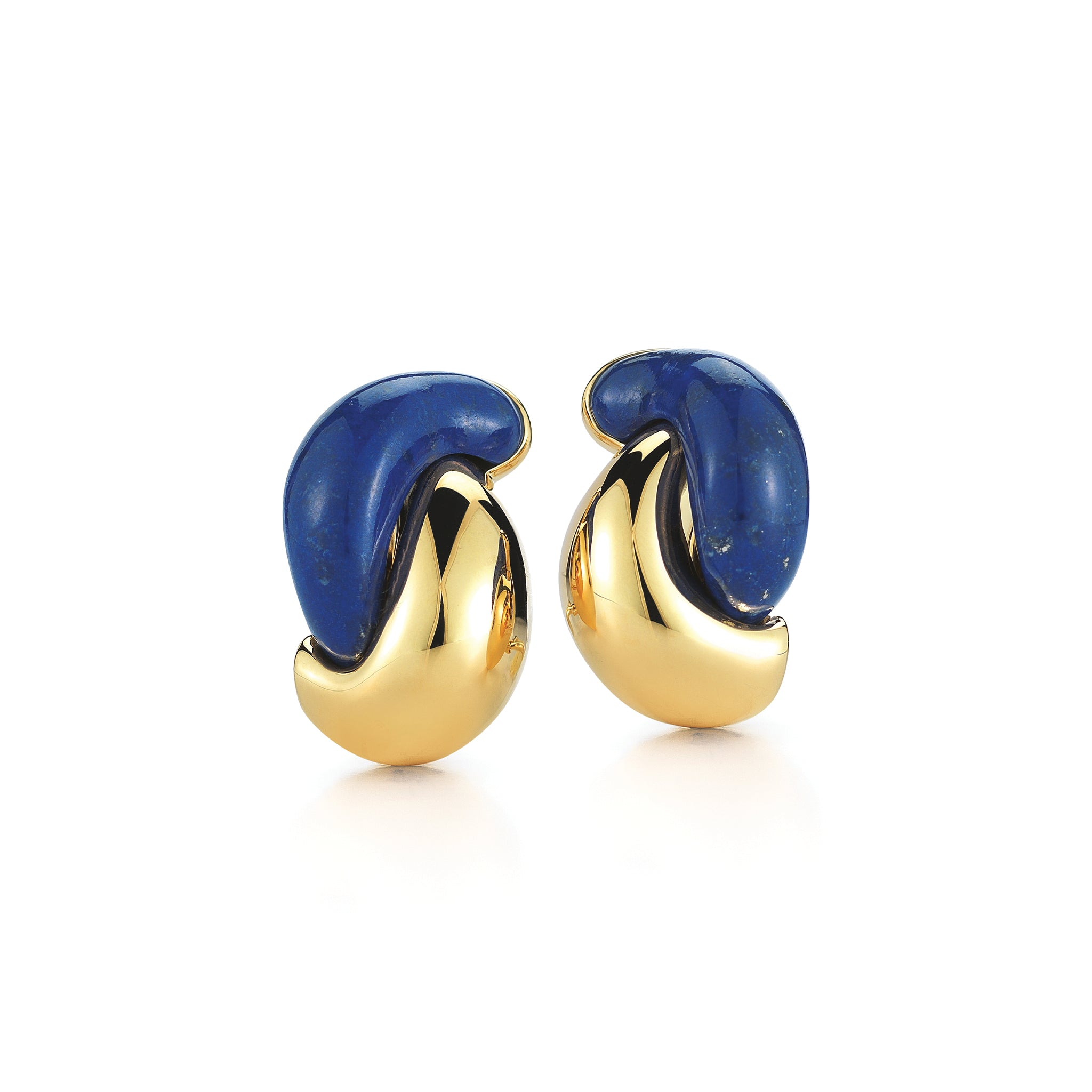 Half Link Earrings in Lapis