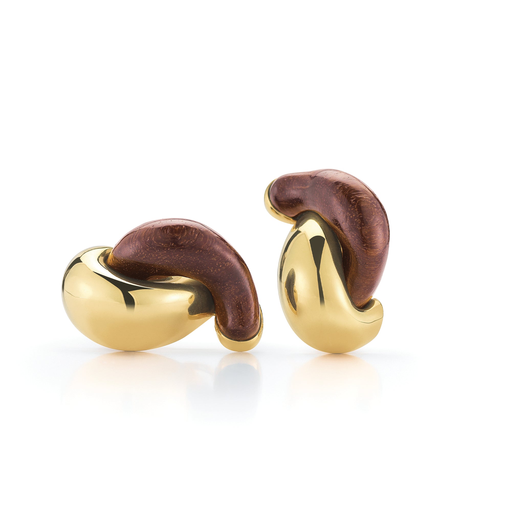 Half Link Earrings in Wood